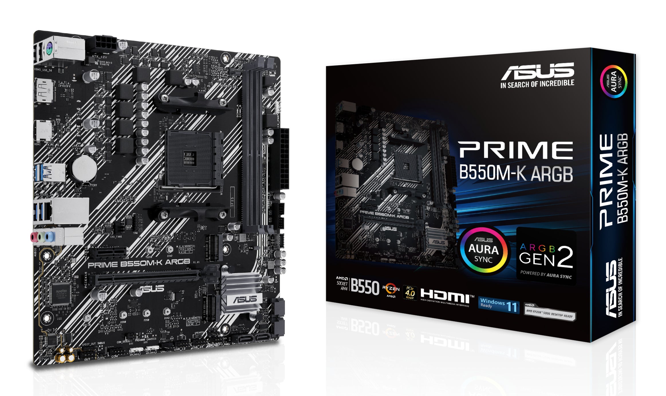 Carte Mère Asus Prime B550M-K aRGB (AM4) Micro ATX