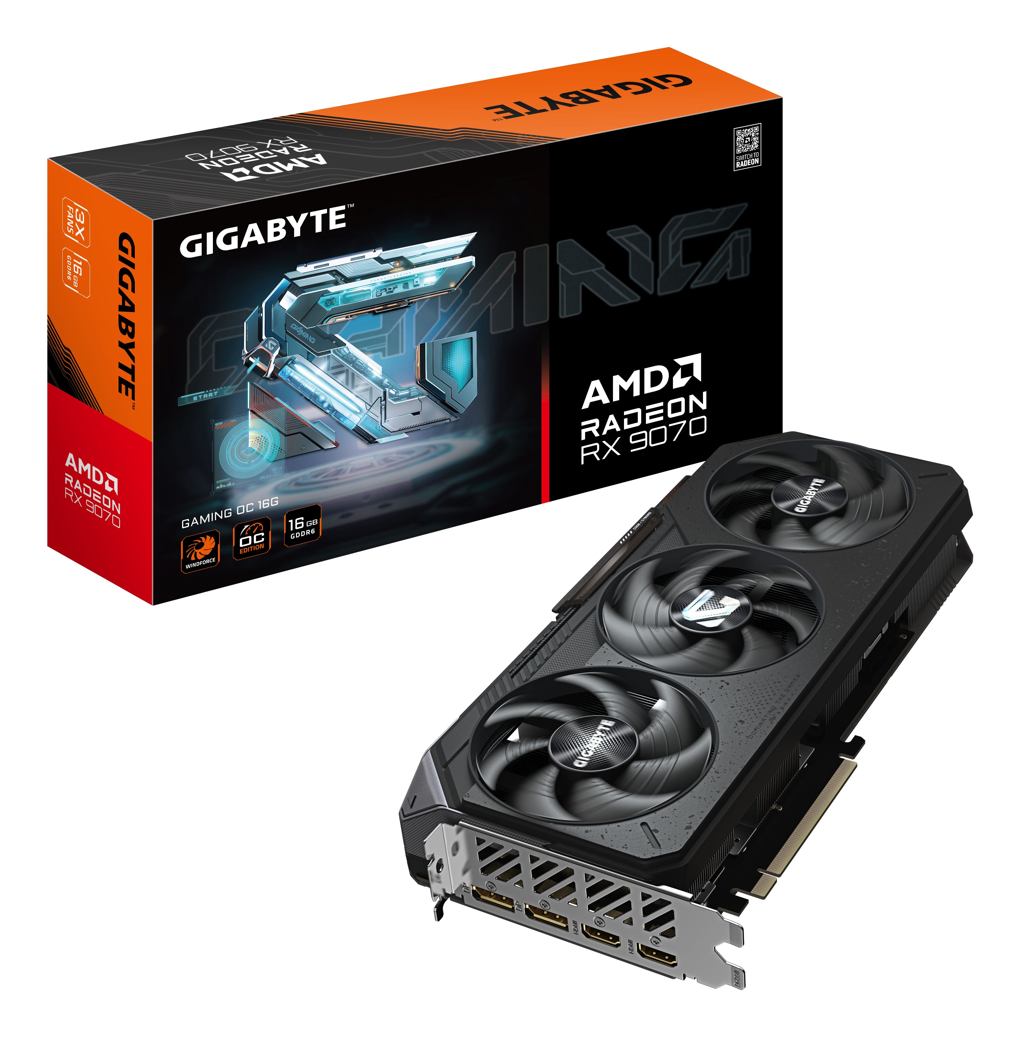 Carte Graphique Gigabyte GV-R9070GAMING OC-16GD RADEON RX 9070 16 GB GDDR6