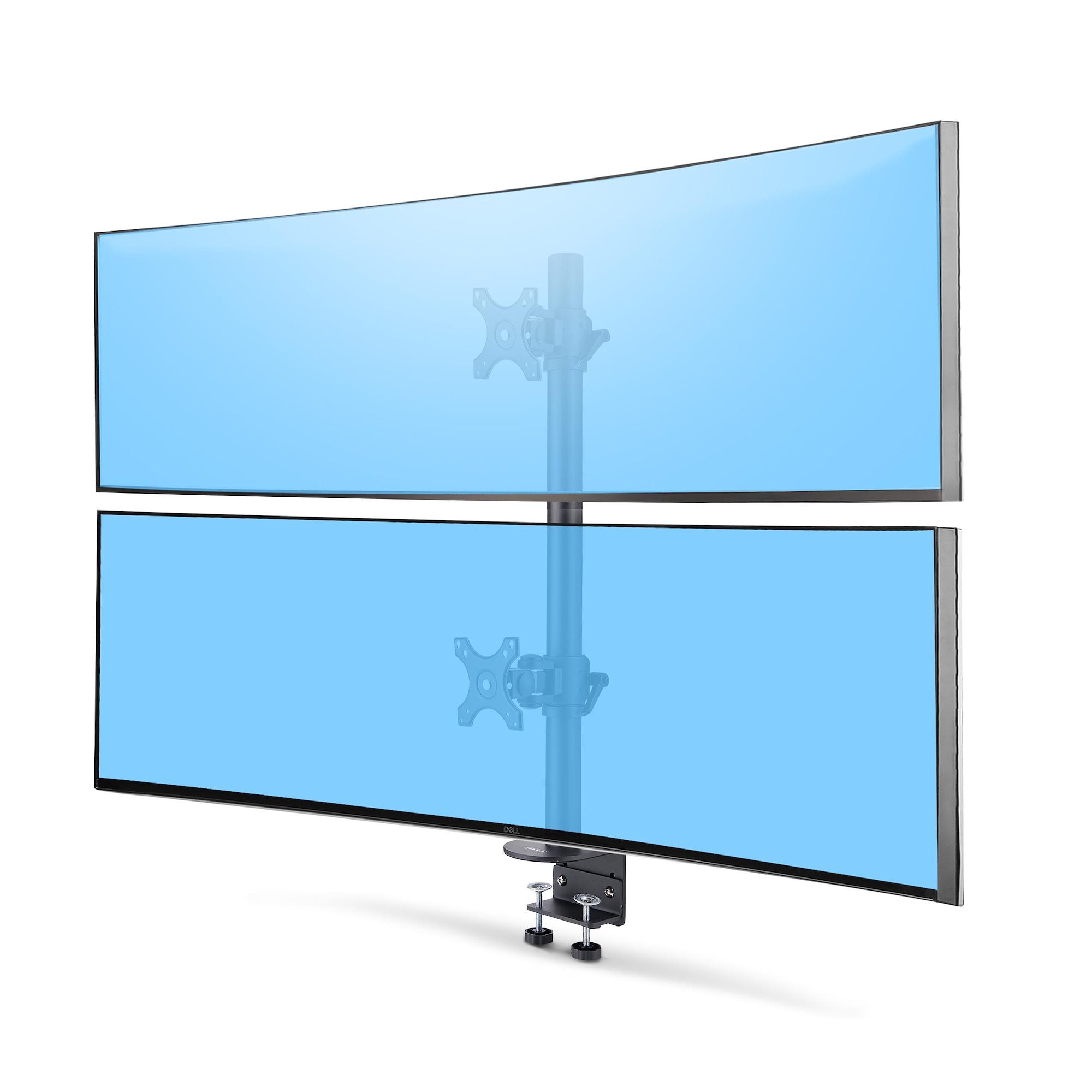 StarTech.com Desk Mount For 2x Vertically Stacked Monitors, Dual 49", TAA - Kit de montage (pince en C de 25 - 100 mm, assemblage de poteau, capuchon de pôle, 2 support VESA, 2 plaques VESA, 2 colliers de support) - pour 2 LCD displays / curved LCD displa