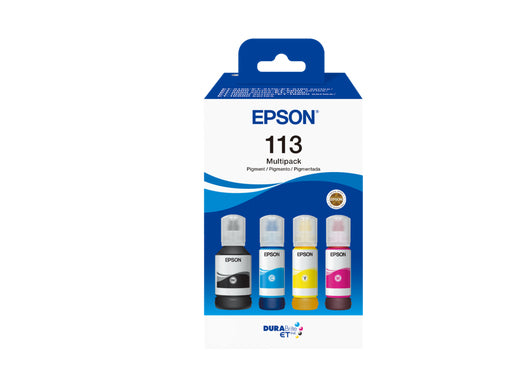 Epson 113 Multipack - Pack de 4 - noir, jaune, cyan, magenta - original - recharge d'encre - pour EcoTank ET-16150, 5150, 5170, 5880, M16600, EcoTank Pro ET-16680, 5150, 5170, M16680