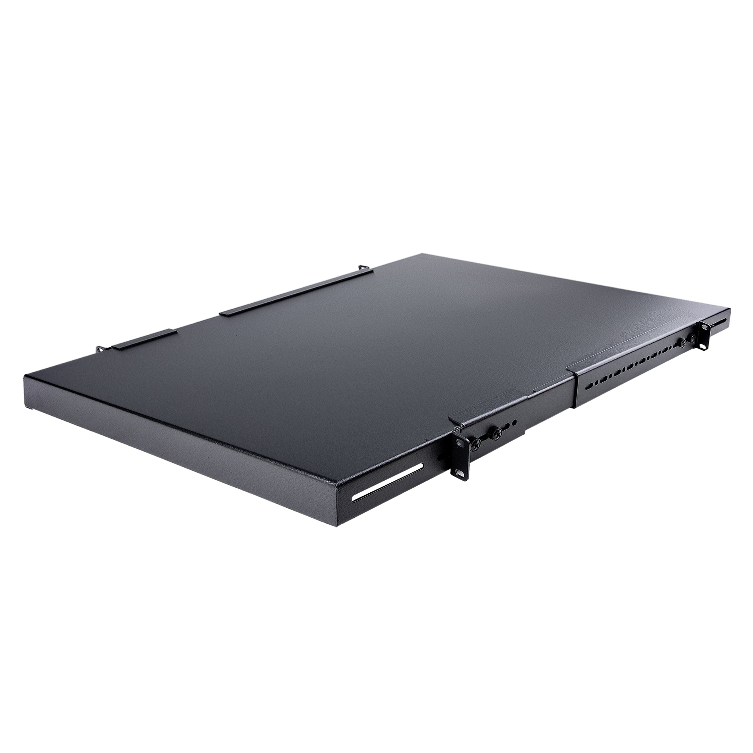 StarTech.com Etagere a profondeur reglable 1U montable en rack - Etagere d'armoire serveur fixe robuste - 80 kg - Étagère pour rack - noir - 1U - 19" - pour P/N: RK1233BKM, RK2433BKM, RK2537BKM, RK3236BKF, RK4236BKB, RK4242BK24, RK4242BK30