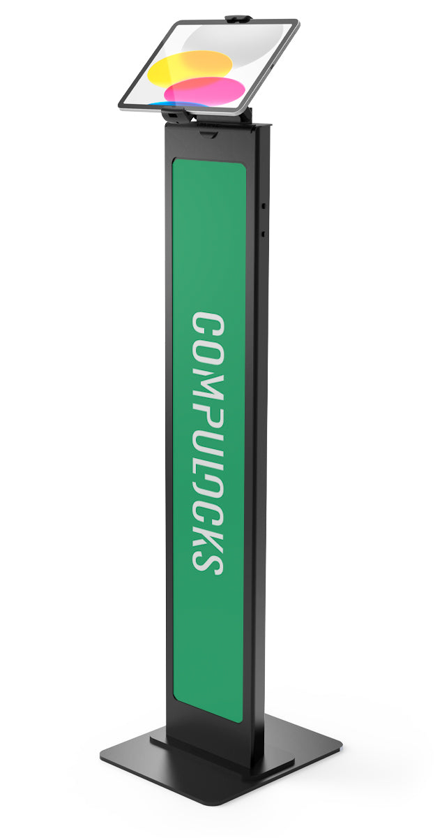 Compulocks Cling Support de sol personnalisable pour tablette universel avec pince - Pied - pour tablette - verrouillable - acier - noir - Taille d'écran : jusqu'à 13 pouces - Interface de montage : 100 x 100 mm - posé sur le sol