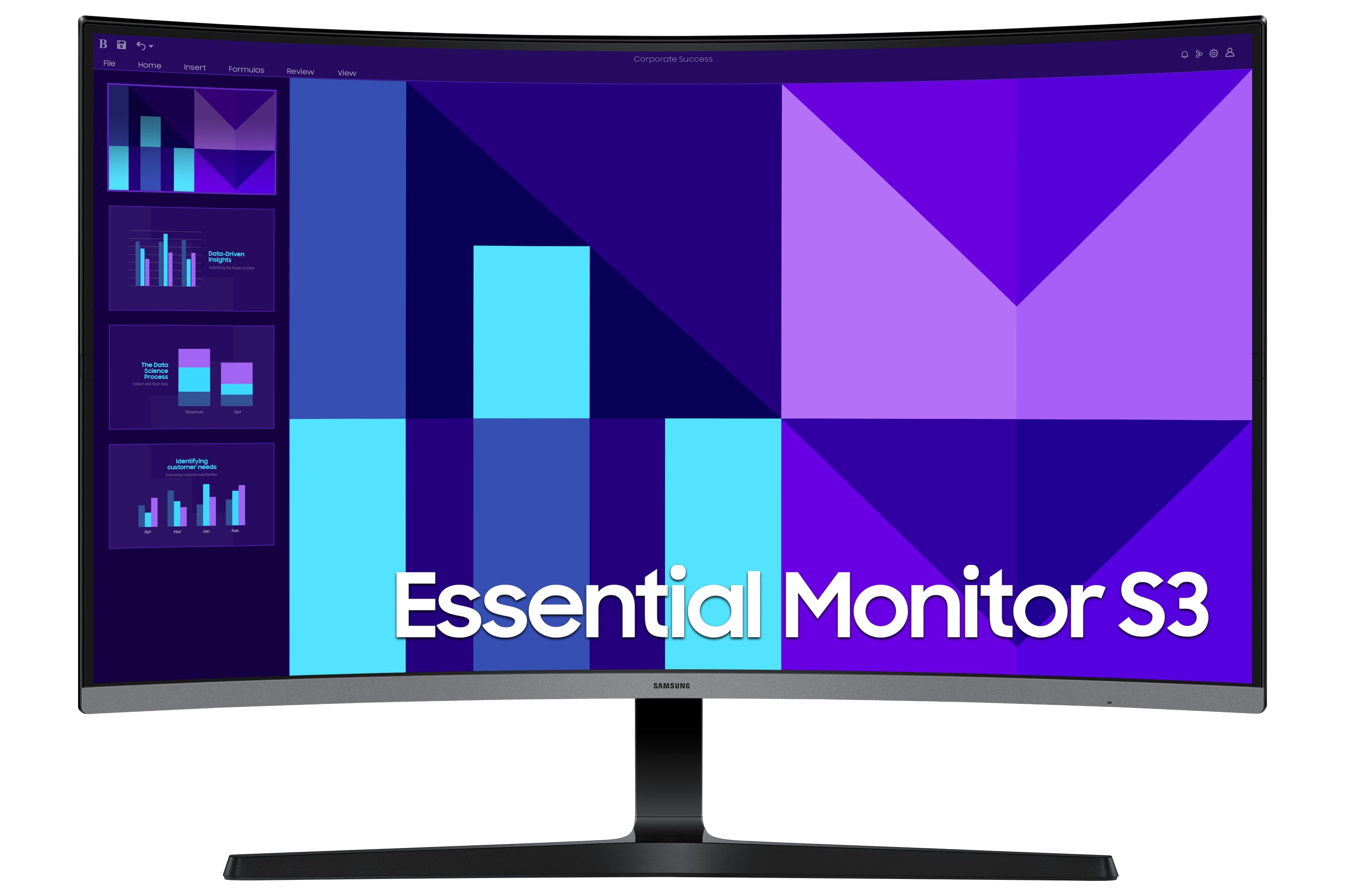 Samsung Essential S3 S32D396GAU - S39GD Series - écran LED - incurvé - 32" - 1920 x 1080 Full HD (1080p) @ 100 Hz - VA - 250 cd/m² - 3000:1 - 4 ms - HDMI, VGA - haut-parleurs - noir