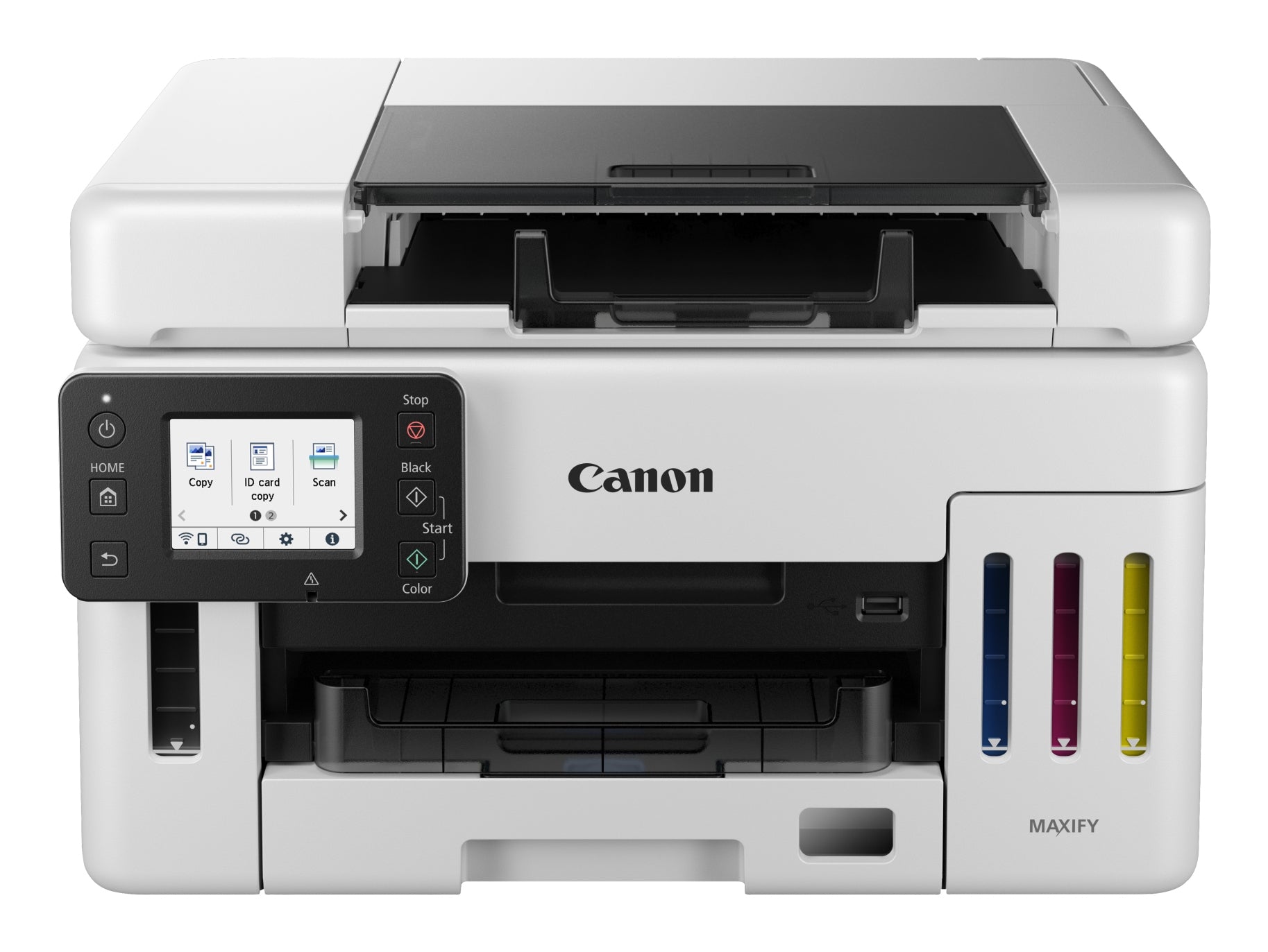 Canon MAXIFY GX6550 - Imprimante multifonctions - couleur - jet d'encre - rechargeable - A4 (210 x 297 mm), Legal (216 x 356 mm) (original) - A4/Legal (support) - jusqu'à 24 ipm (impression) - 350 feuilles - Wi-Fi(ac), LAN, hôte USB, USB 2.0