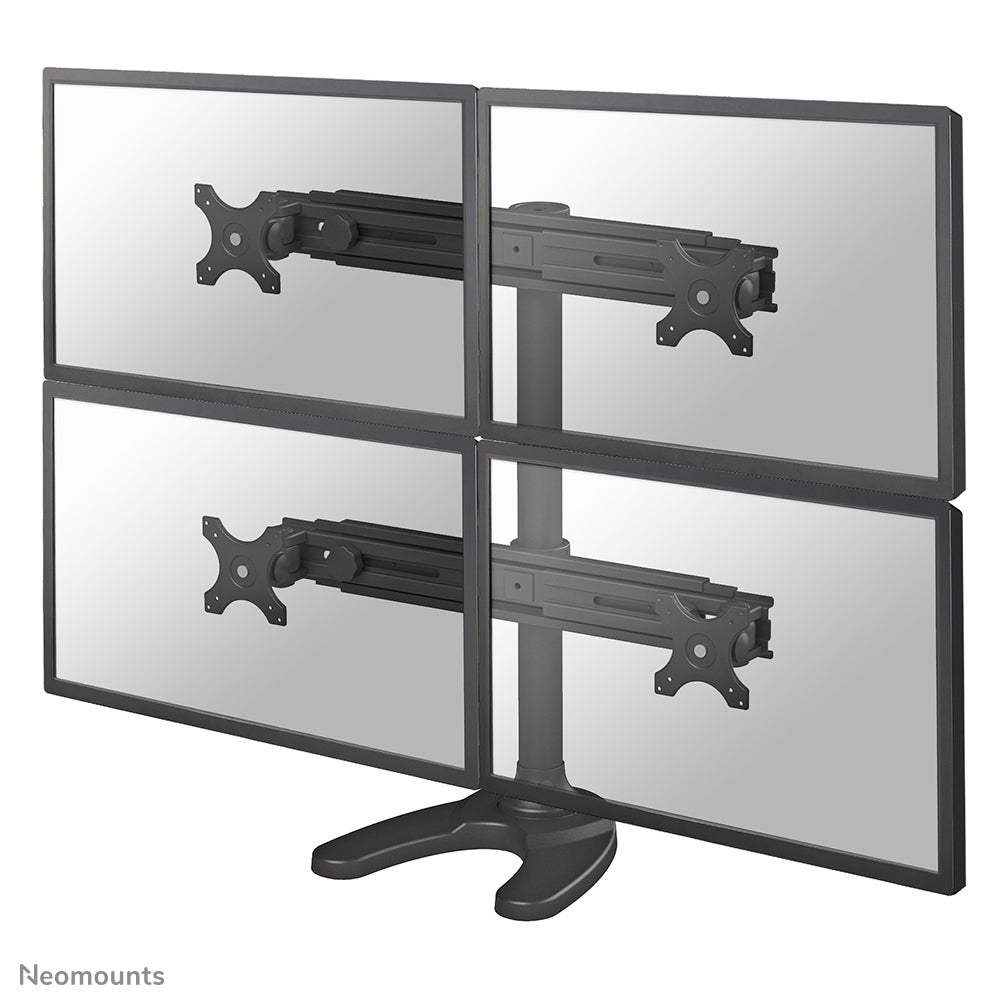 Neomounts FPMA-D700DD4 - Pied - pleine action - pour 4 écrans LCD - noir - Taille d'écran : 19"-30" - support pour ordinateur de bureau, oeillet, montrable sur bureau