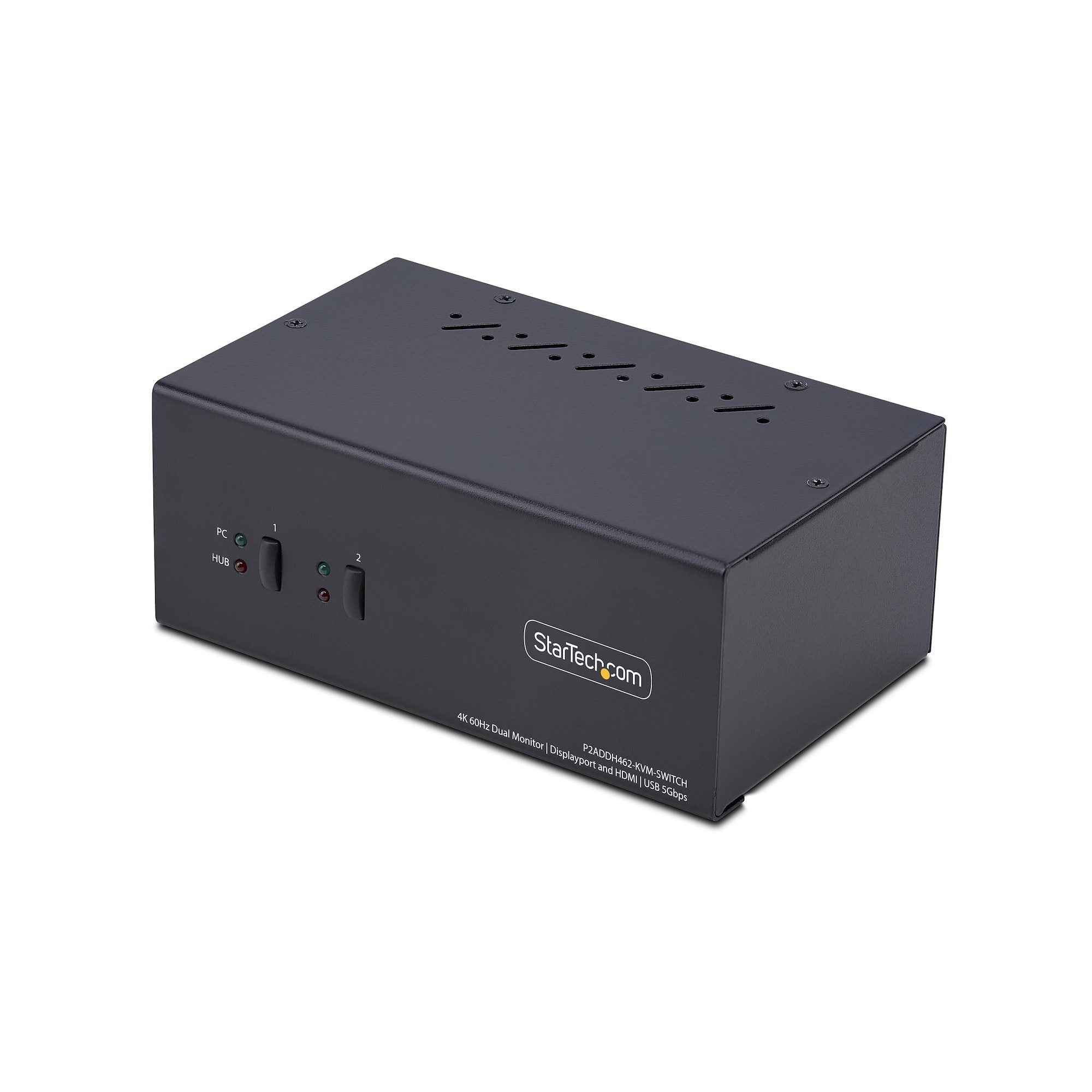 StarTech.com 2-Port Dual-Monitor DisplayPort en HDMI KVM Switch, 4K 60Hz - Commutateur écran-clavier-souris/audio/USB - 2 x KVM / audio / USB - 1 utilisateur local - de bureau - Conformité TAA