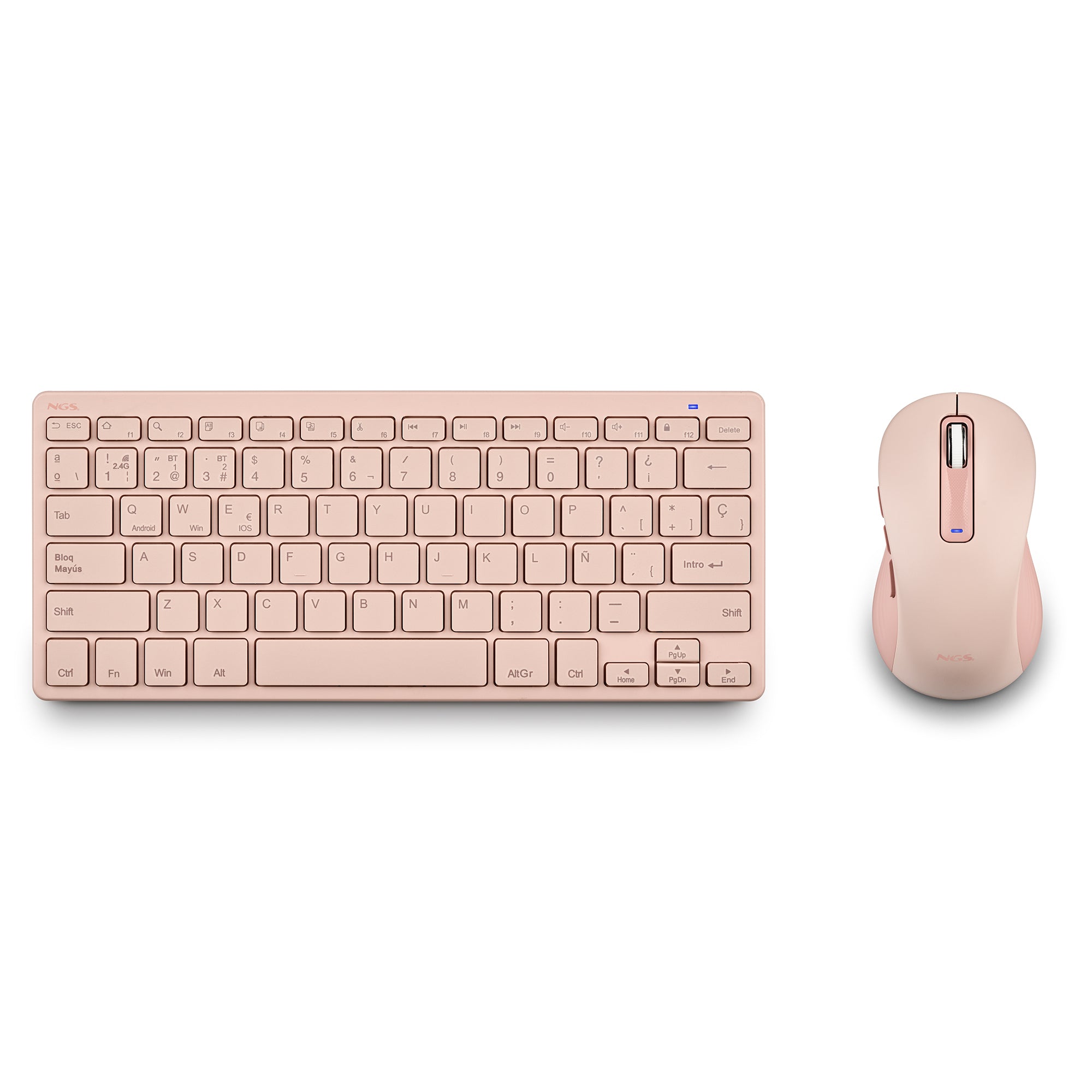 clavier et souris NGS FANTASYKITPINK Espagnol Qwerty Rose