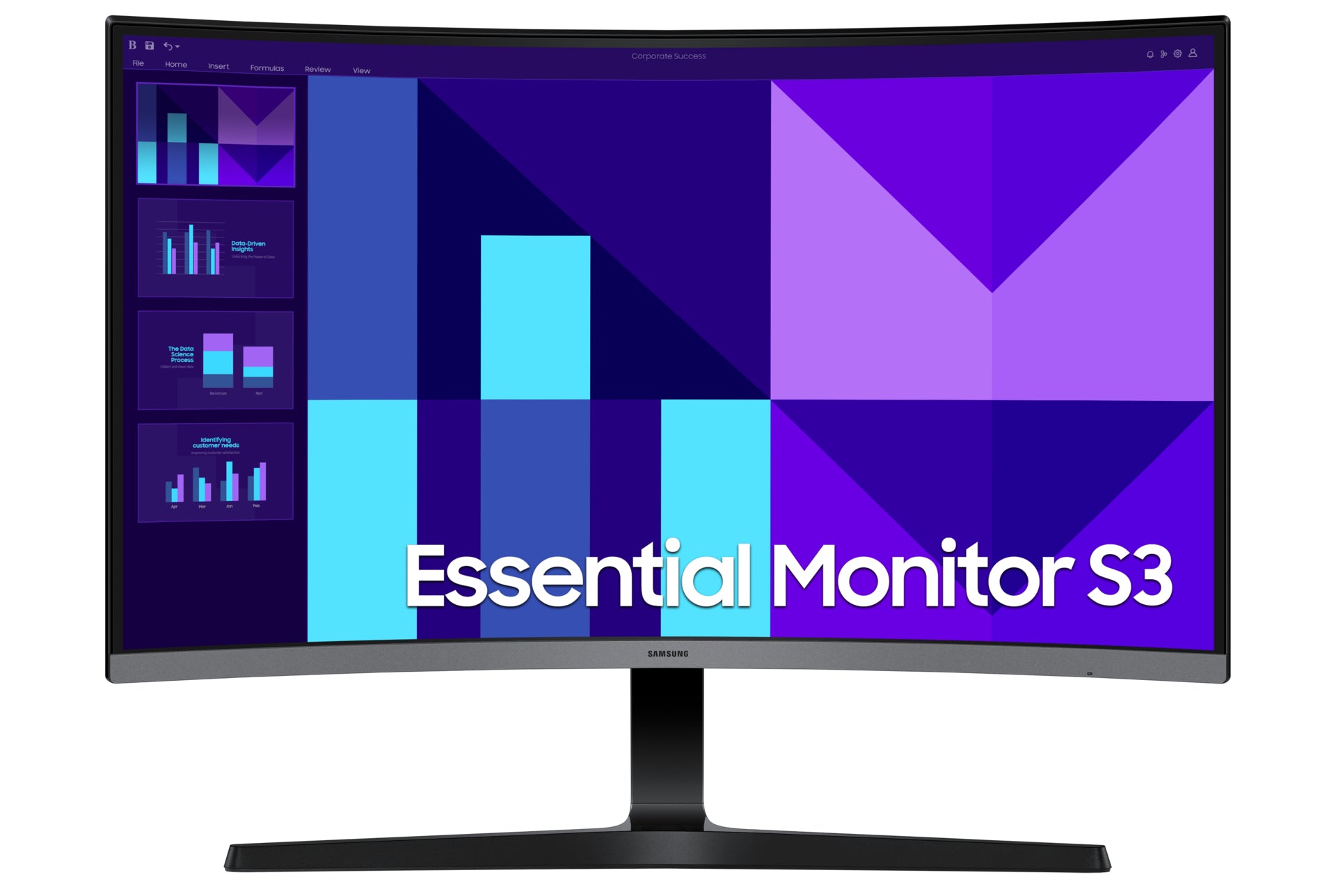 Samsung Essential S3 S27D390GAU - S39GD Series - écran LED - incurvé - 27" - 1920 x 1080 Full HD (1080p) @ 100 Hz - VA - 250 cd/m² - 4000:1 - 4 ms - HDMI, VGA - noir