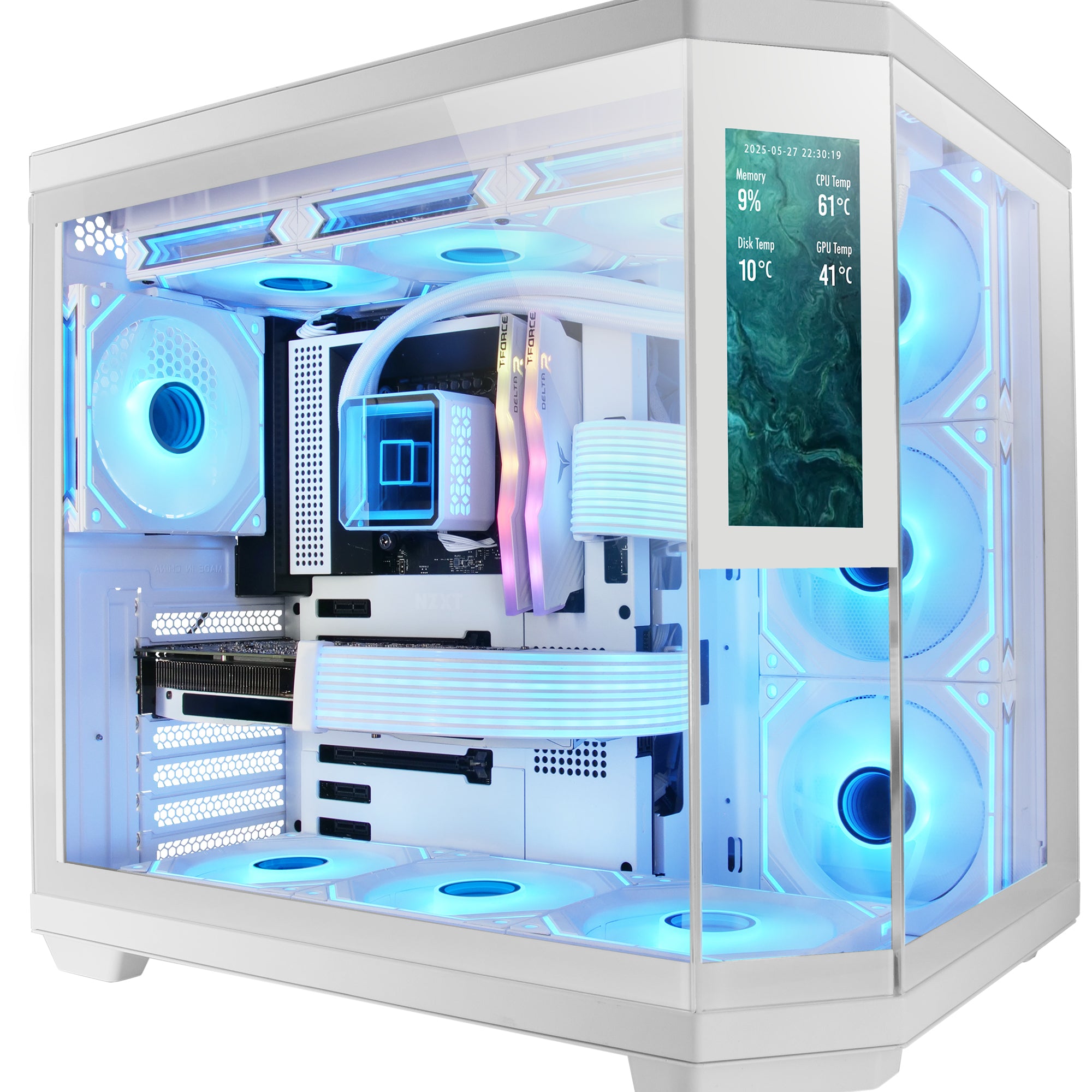 Boîtier ATX semi-tour Mars Gaming MC3TCORELCDW Blanc