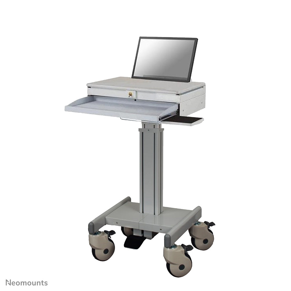 NEWSTAR MOBILE LAPTOP CART, INCL. KEYBOARD & MOUSE DRAWER 10-22" CR?ME