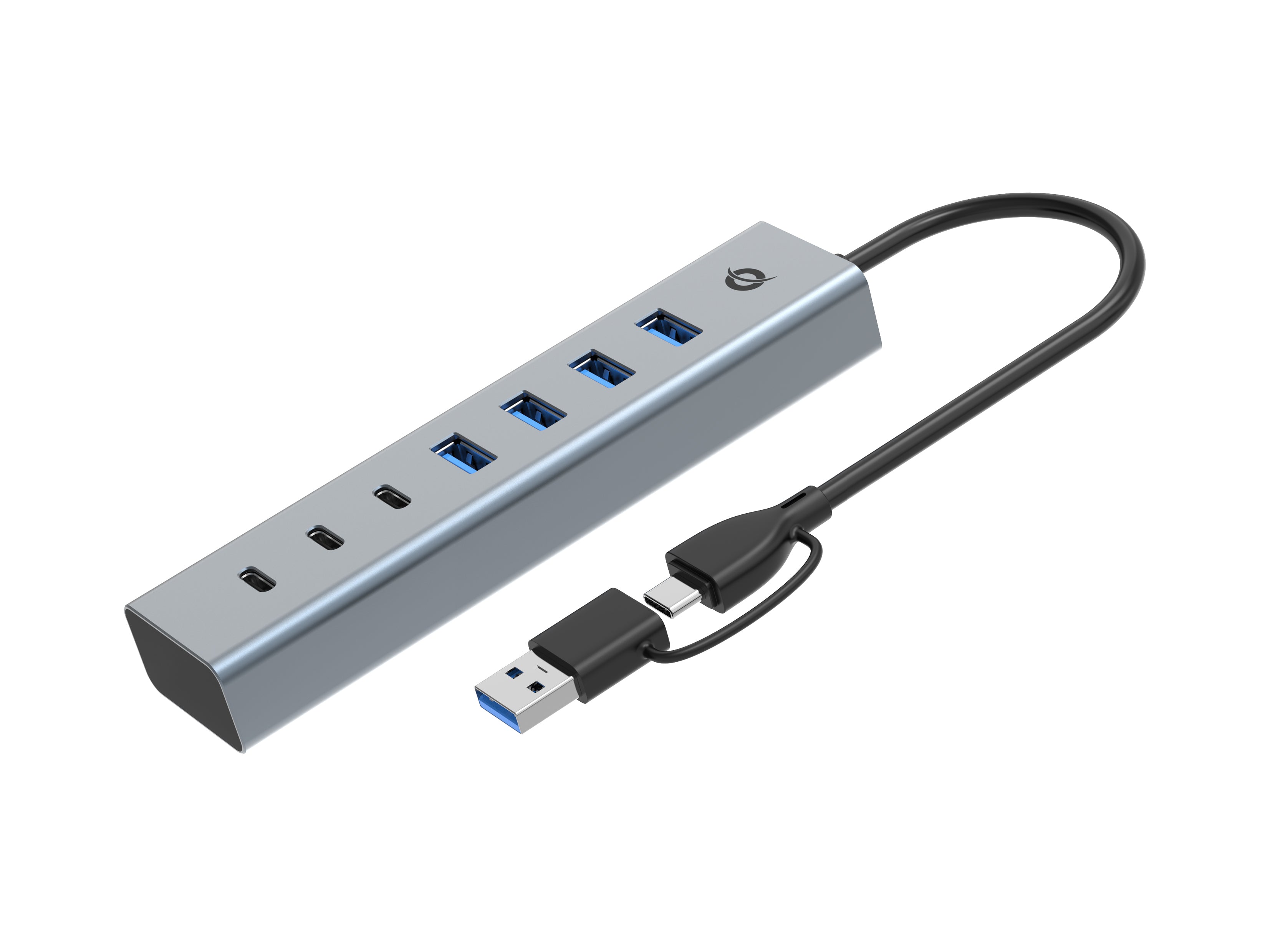 Hub USB 7 Ports Conceptronic HUBBIES20G Argenté