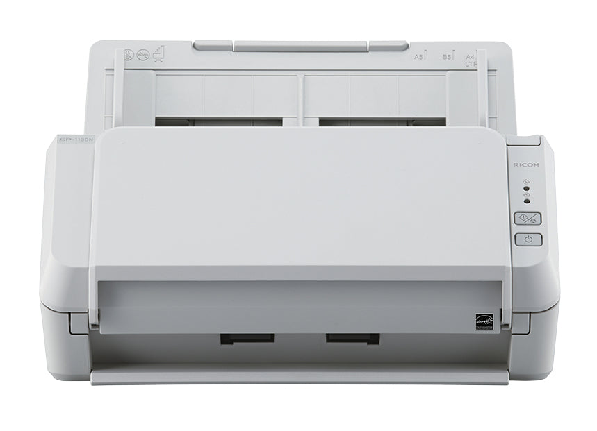 Ricoh SP-1130N - Scanner de documents - CIS Double - Recto-verso - 216 x 355.6 mm - 600 dpi x 600 dpi - jusqu'à 30 ppm (mono) / jusqu'à 30 ppm (couleur) - Chargeur automatique de documents (50 feuilles) - jusqu'à 4500 pages par jour - Gigabit LAN, USB 3.2
