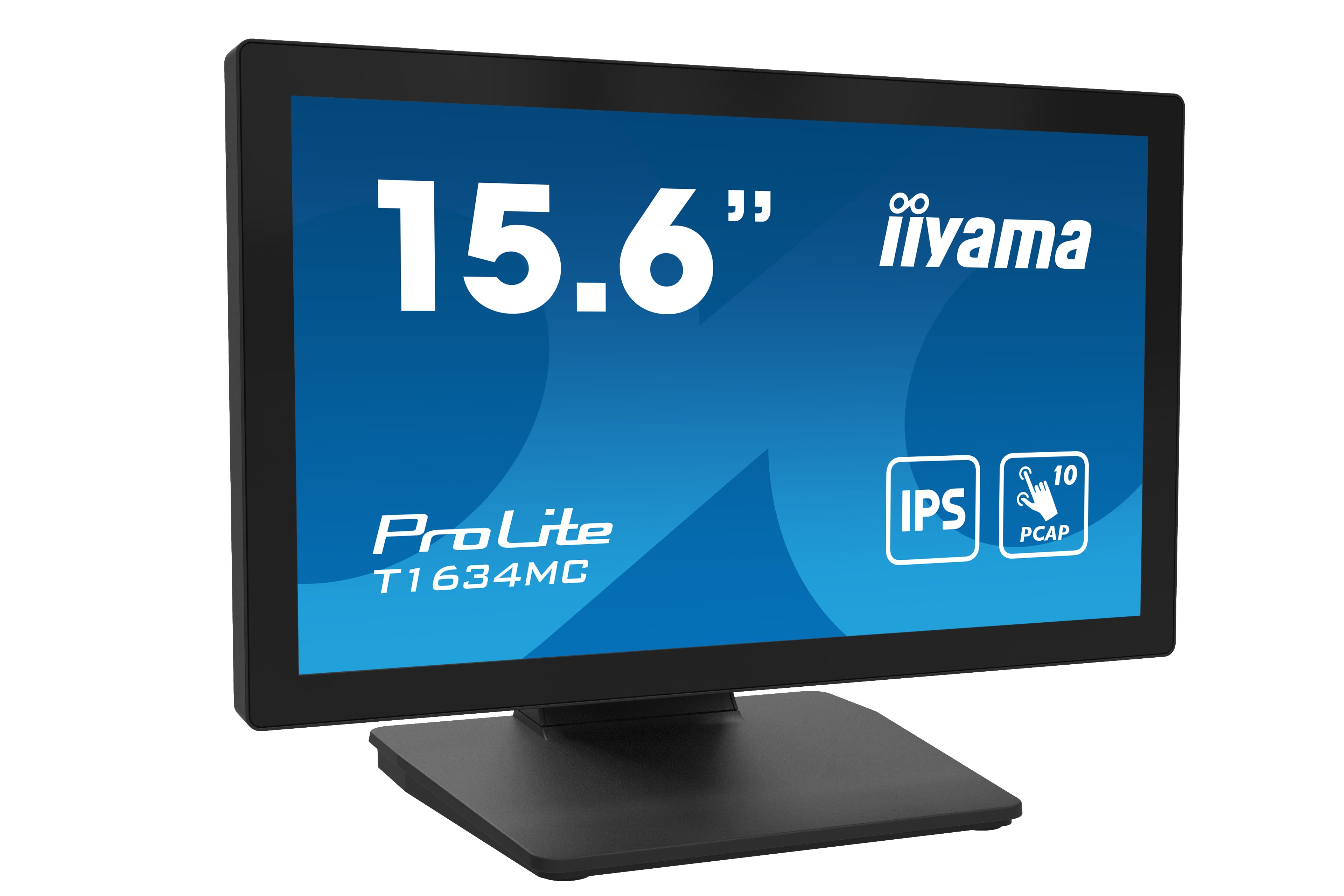 iiyama ProLite T1634MC-B1S - Écran LED - 15.6" - écran tactile - 1920 x 1080 Full HD (1080p) @ 60 Hz - IPS - 450 cd/m² - 700:1 - 25 ms - HDMI, VGA, DisplayPort - noir, mat
