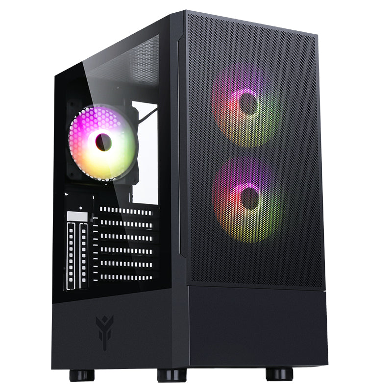Boitier Moyen Tour ATX iTek Siisbe 3.0 RGB avec panneau vitré (Noir)
