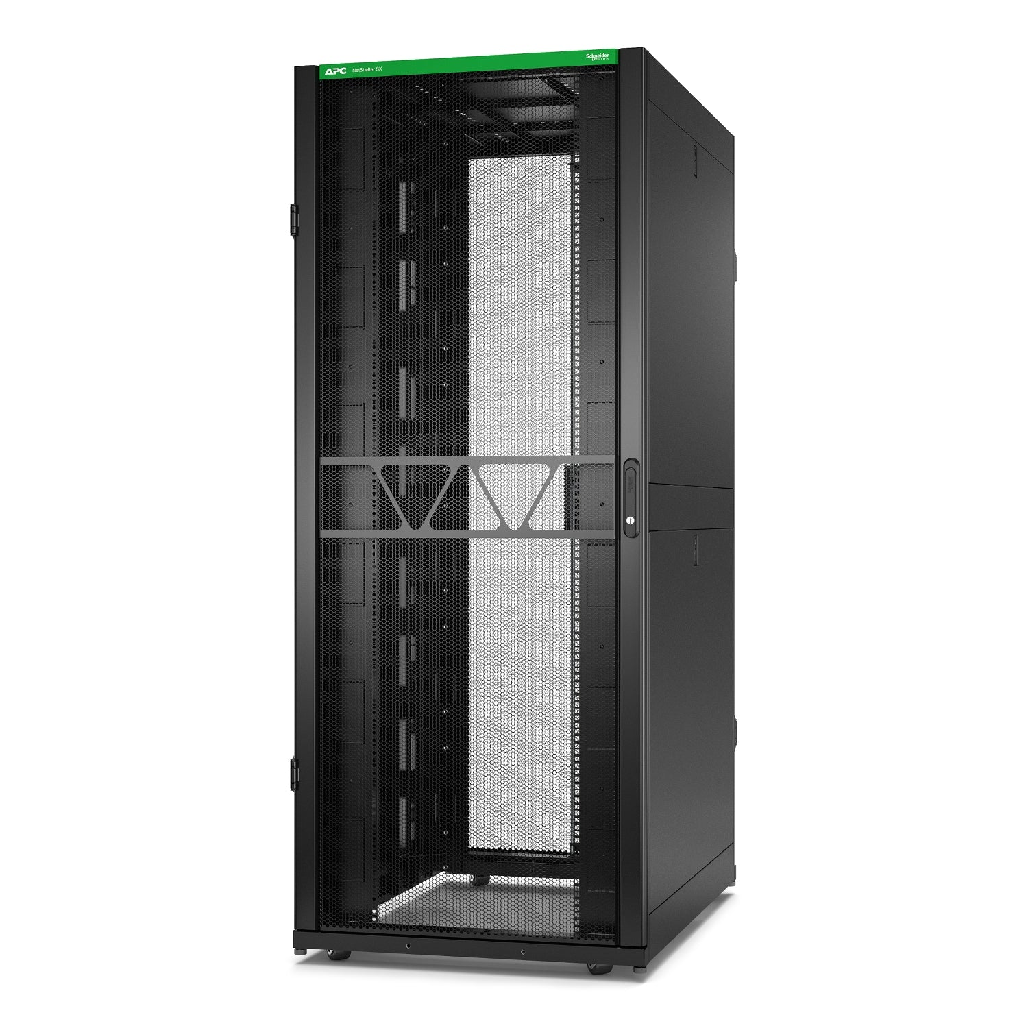APC NetShelter SX Gen 2 - Rack armoire - H 1991 x L 800 x P 1200 mm, avec les côtés - sur le sol - noir - 42U - 19" - Conformité TAA - pour P/N: SMT1000RM1U, SMT750RM1U, SRTL10KRM4UT, SRTL5KRM2UI-HW, SRTL5KRM2UT-HW, SRTL8KRM4UT