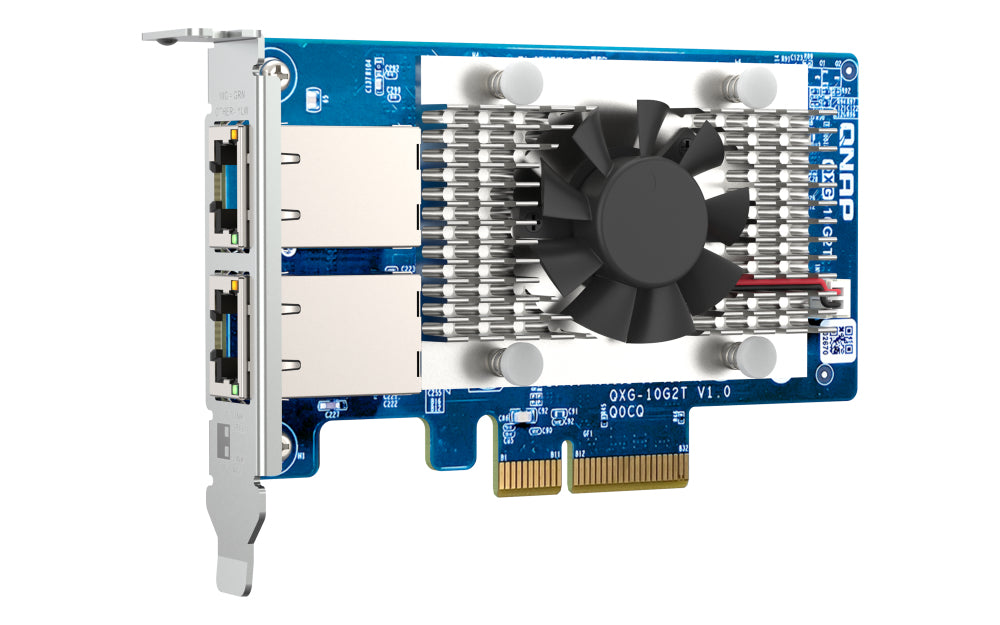 QNAP QXG-10G2T - Adaptateur réseau - PCIe 3.0 x4 profil bas - 100M/1G/2.5G/5G/10 Gigabit Ethernet x 2 - pour QNAP QGD-1600