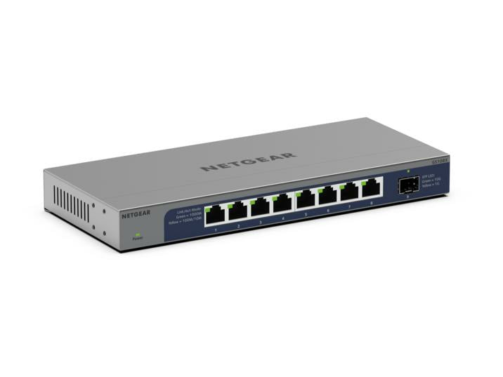 NETGEAR GS108X - Commutateur - non géré - 8 x 10/100/1000 + 1 x Ethernet SFP+ de 10Go (liaison montante) - de bureau, fixation murale