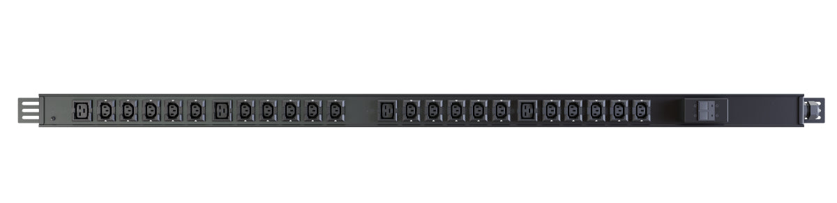 Vertiv PowerGo Rack - Unité de distribution secteur (rack-montable) - CA 230 V - 7.3 kW - monophasé - entrée : IEC 60309 1P+N+E - connecteurs de sortie : 24 (20 x IEC 60320 C13, 4 x IEC 60320 C19) - 3 m cordon - revêtement noir poudré