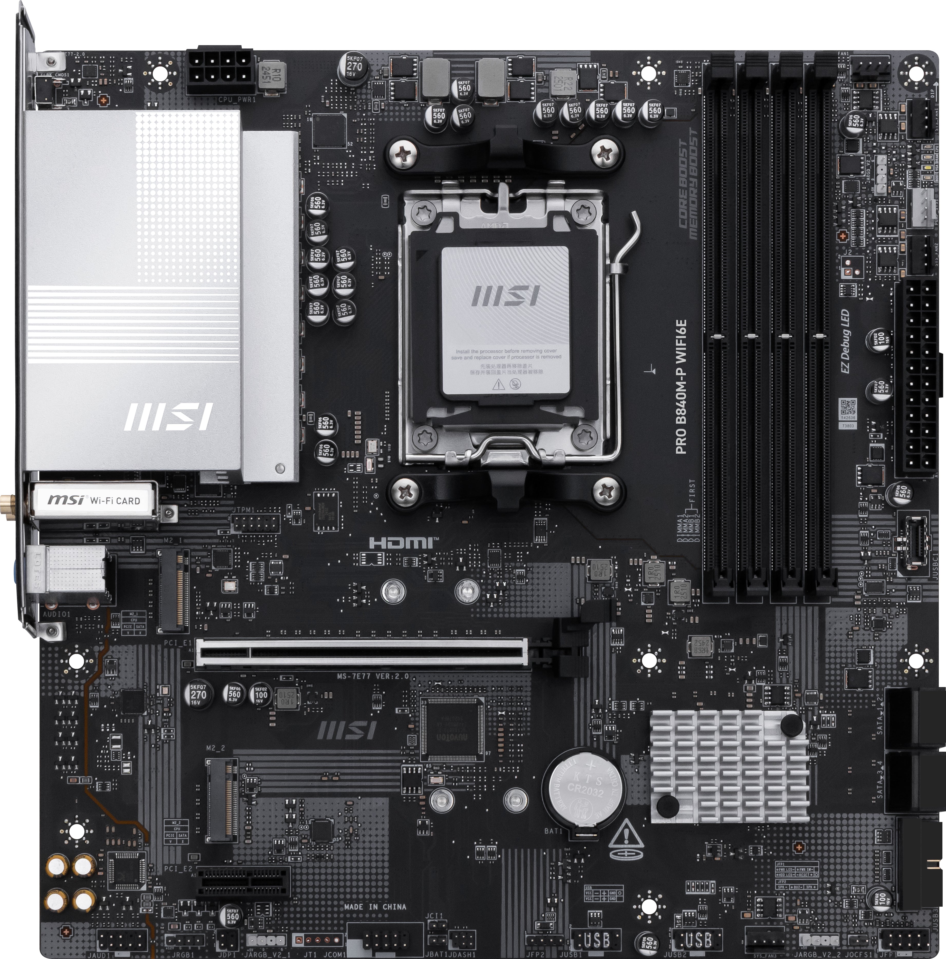 Carte Mère MSI PRO B840M-P WIFI6E AMD AM5 AMD