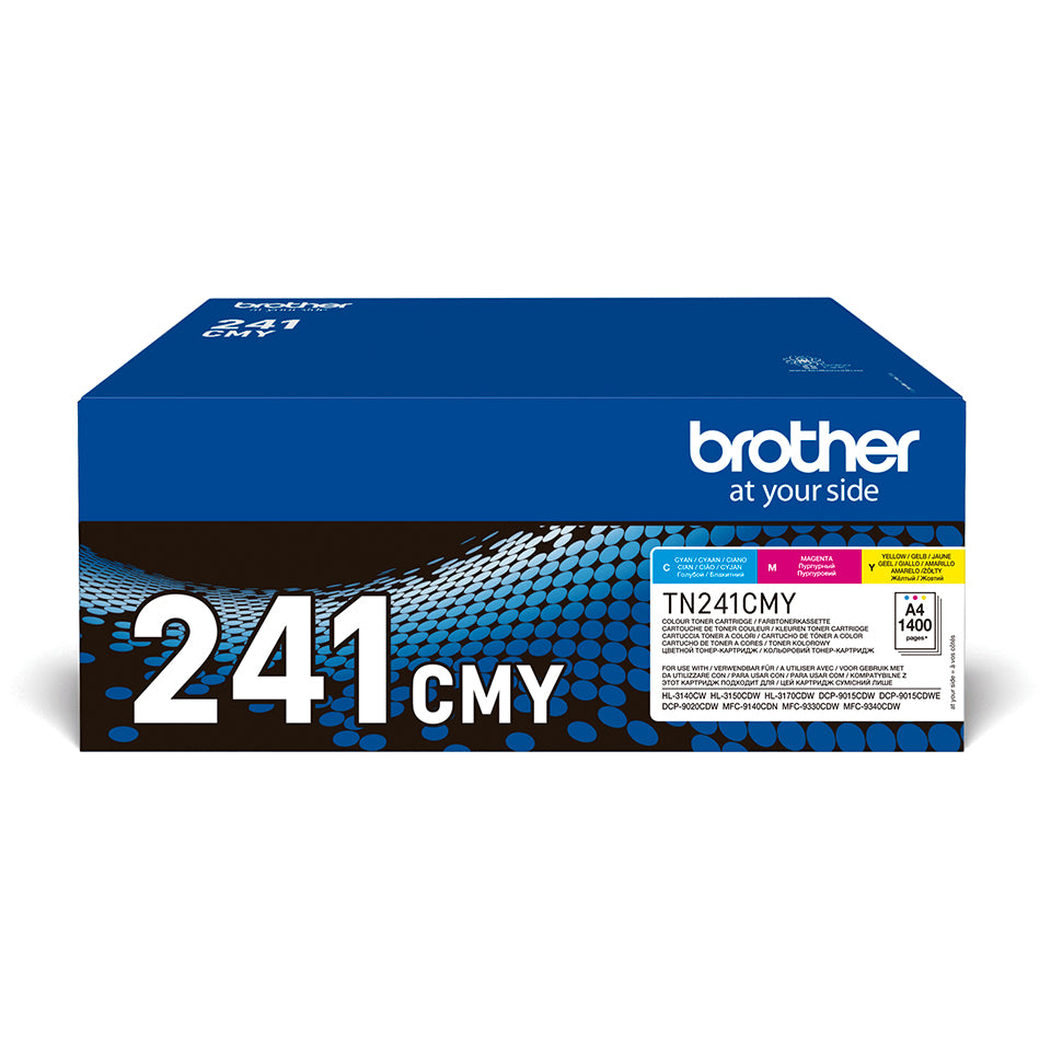 Brother TN241CMY - Pack de 3 - jaune, cyan, magenta - original - cartouche de toner - pour Brother DCP-9015, DCP-9020, HL-3140, HL-3150, HL-3170, MFC-9140, MFC-9330, MFC-9340