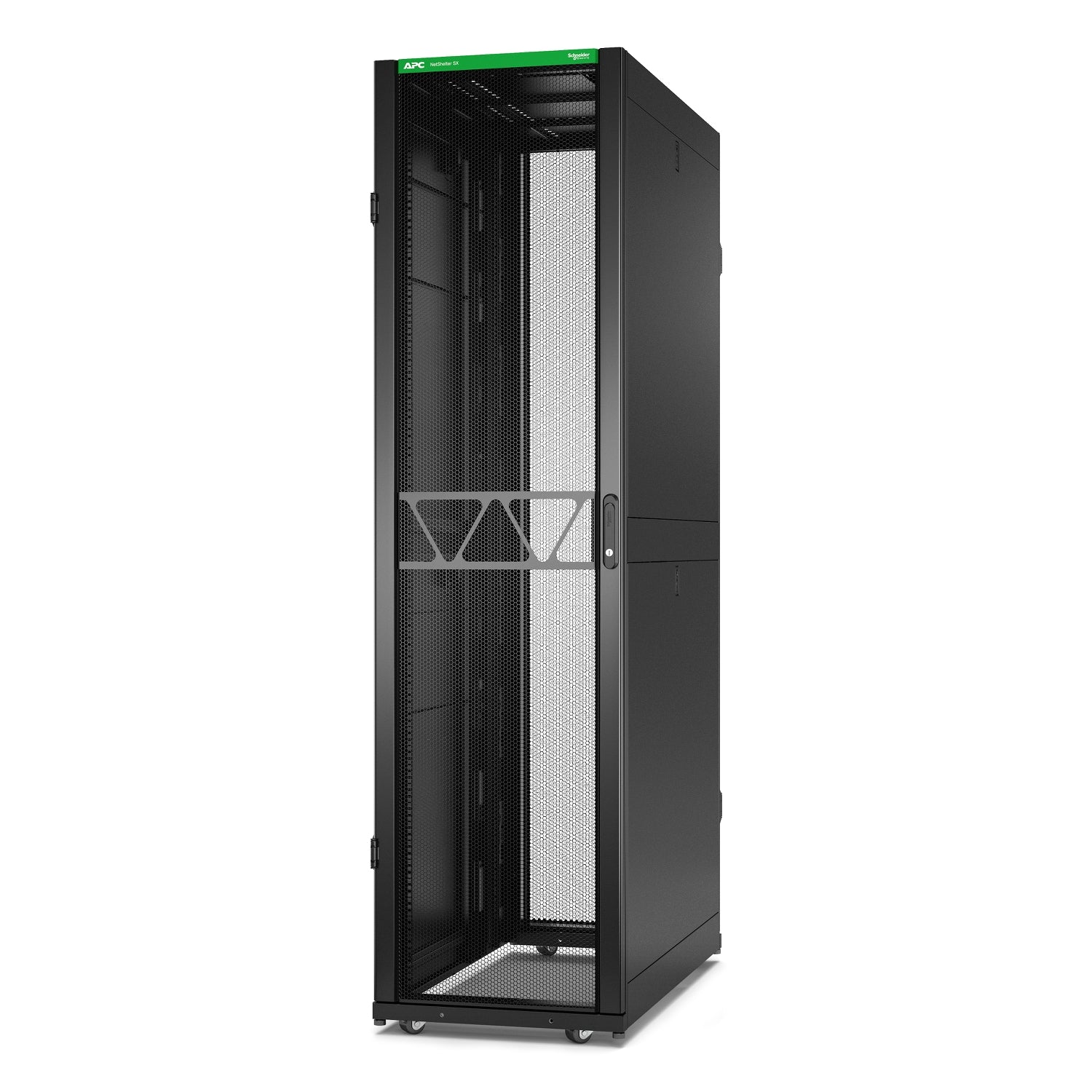 APC NetShelter SX Gen 2 - Rack armoire - 2258 H x 600 W x 1200D mm, avec les côtés - sur le sol - noir - 48U - 19" - Conformité TAA - pour P/N: SMT1000RM1U, SMT750RM1U, SRTL10KRM4UT, SRTL5KRM2UI-HW, SRTL5KRM2UT-HW, SRTL8KRM4UT