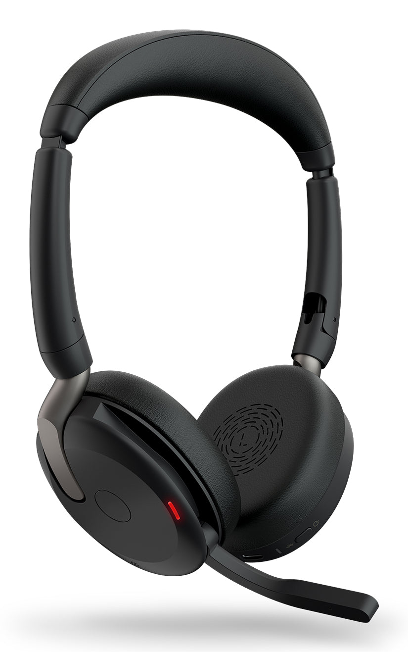 Jabra Evolve2 65 Flex UC Stereo - Micro-casque - sur-oreille - Bluetooth - sans fil - Suppresseur de bruit actif - USB-A - noir - Optimisé pour la CU
