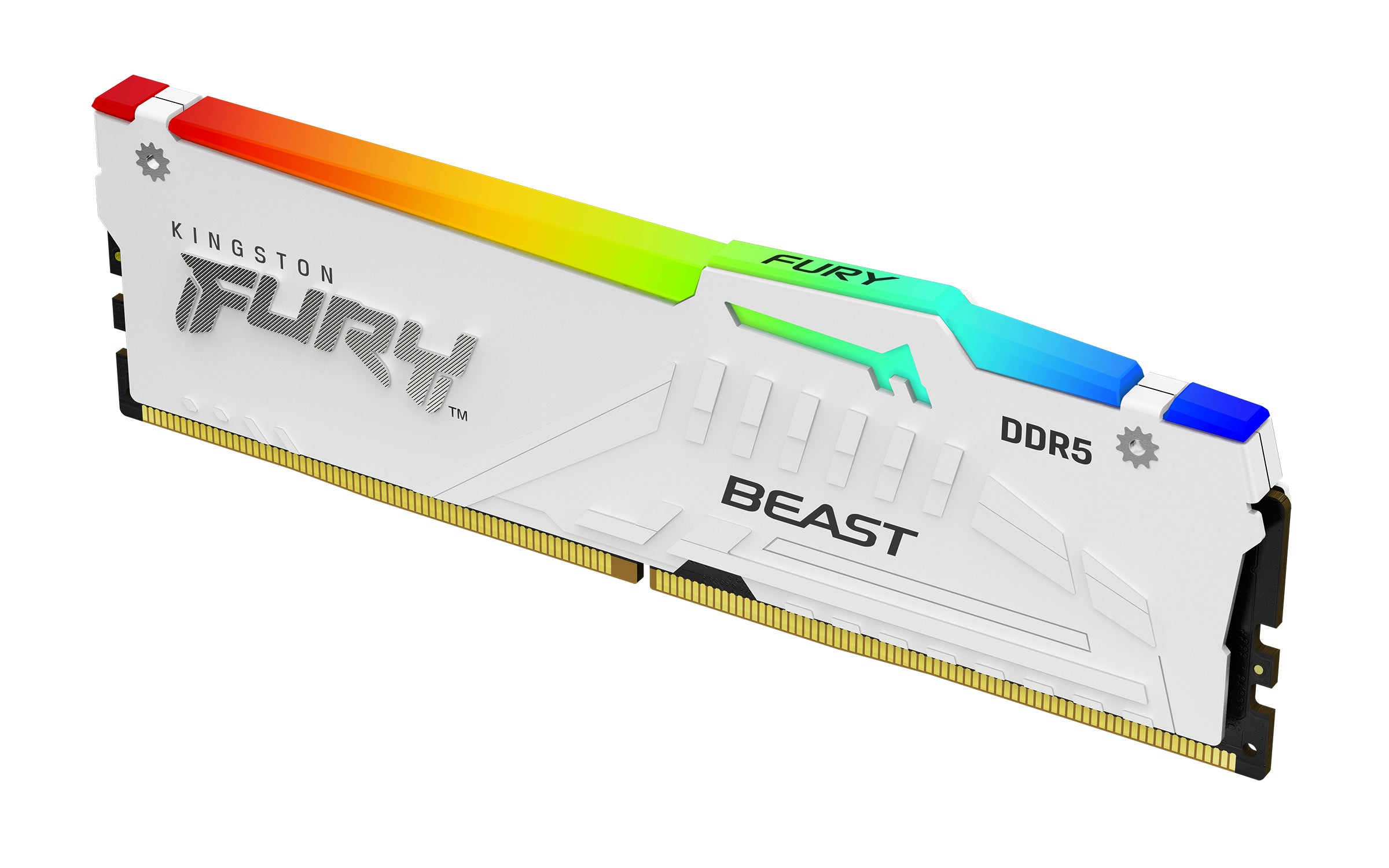 Barrette mémoire 32Go DIMM DDR5 Kingston Fury Beast RGB 5200MHz (Blanc)