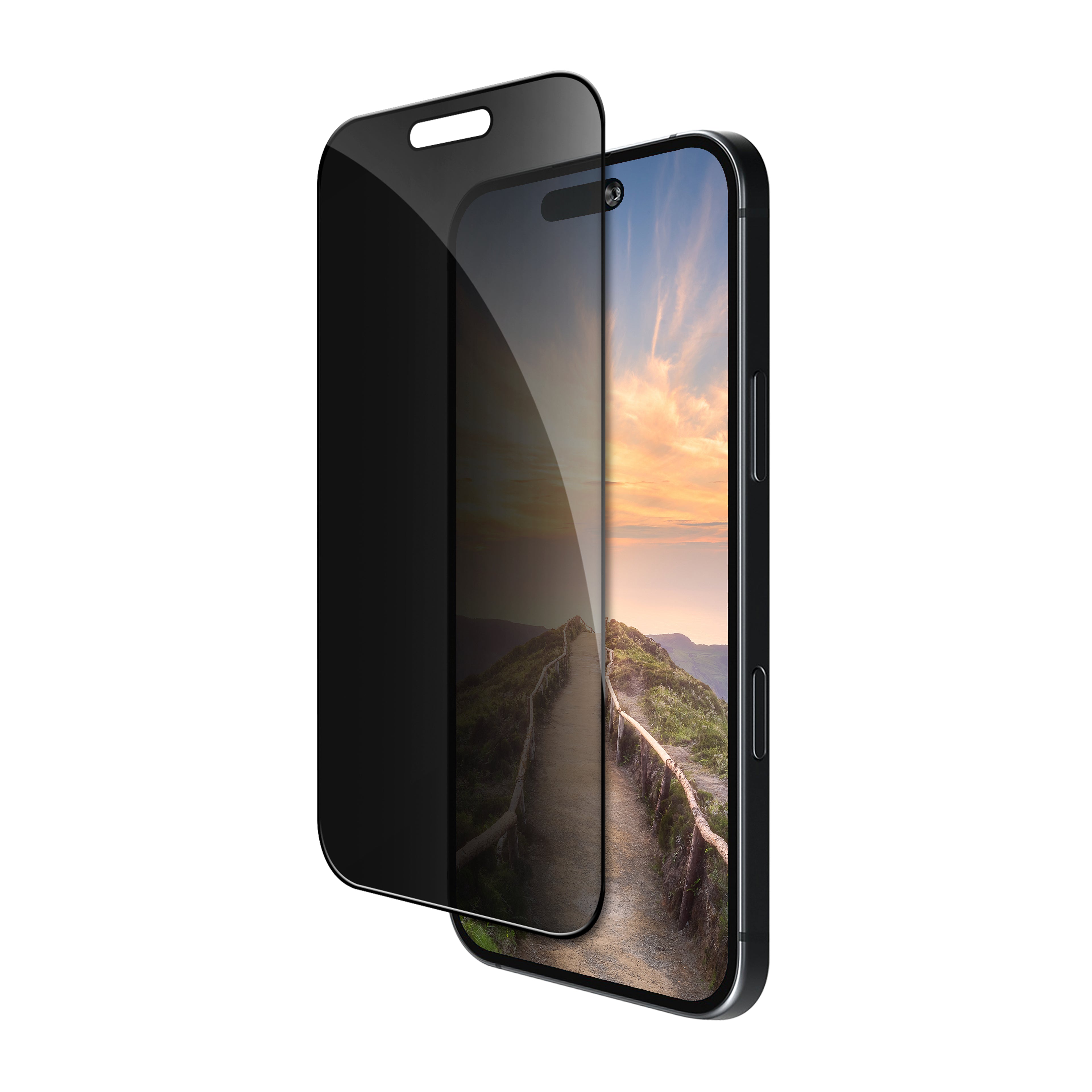 dbramante1928 Eco-shield - Protection d'écran pour téléphone portable - avec filtre de confidentialité - couleur de cadre noir - pour Apple iPhone 17 Pro