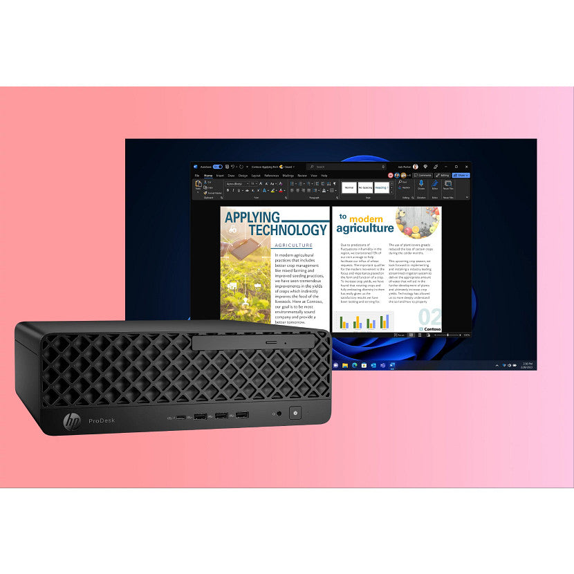 HP ProDesk 4 G1i AI - SFF Core Ultra 5 225 / jusqu'à 4.9 GHz - RAM 8 Go - SSD 256 Go - NVMe - Intel Graphics - Gigabit Ethernet, Bluetooth 5.3, IEEE 802.11ax (Wi-Fi 6) - Win 11 Pro - moniteur : aucun - clavier : Français - noir Jack - Smart Buy