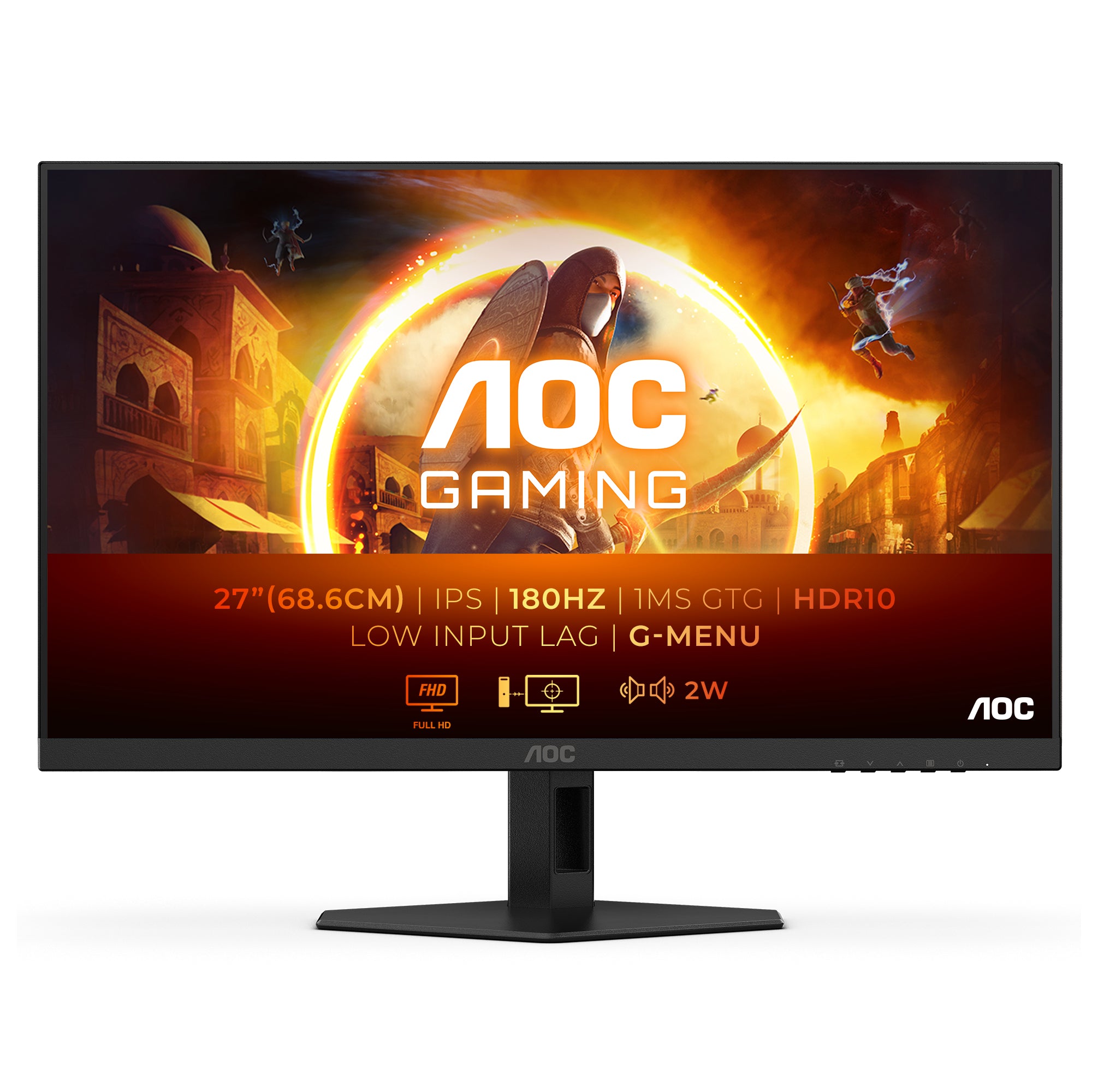Ecran 27" AOC Gaming G4 27G4XE Full HD 180Hz (Noir)