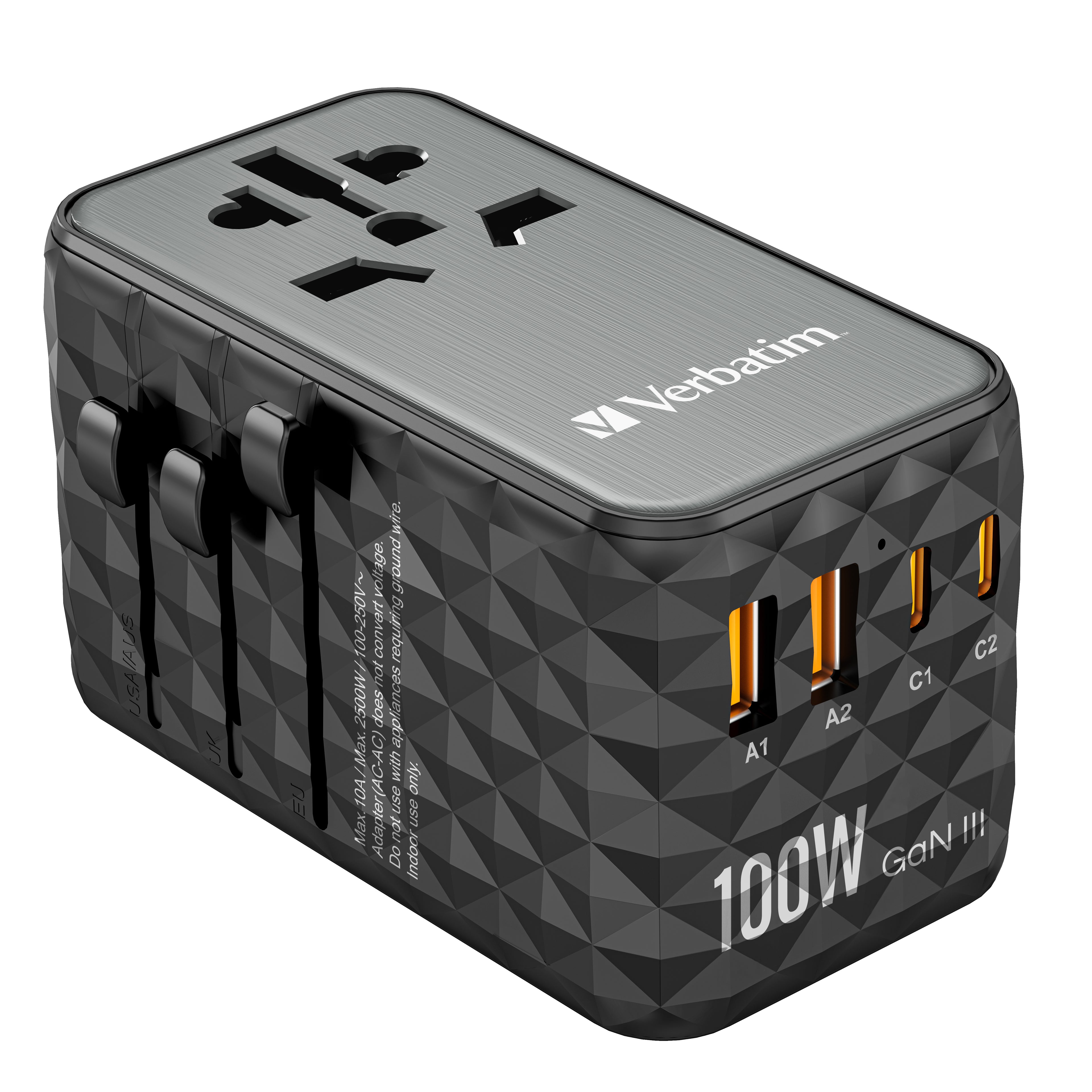 Adaptateur Verbatim Noir Gris 100 W