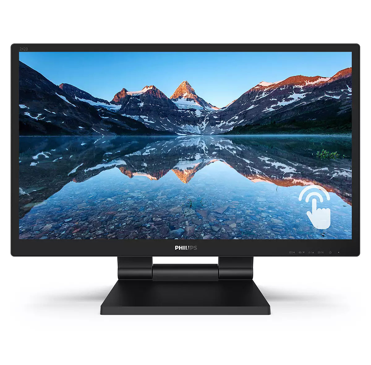 Philips 242B9T - Écran LED - 24" - écran tactile - 1920 x 1080 Full HD (1080p) @ 60 Hz - IPS - 250 cd/m² - 1000:1 - 5 ms - HDMI, DVI-D, VGA, DisplayPort - haut-parleurs - texture noire