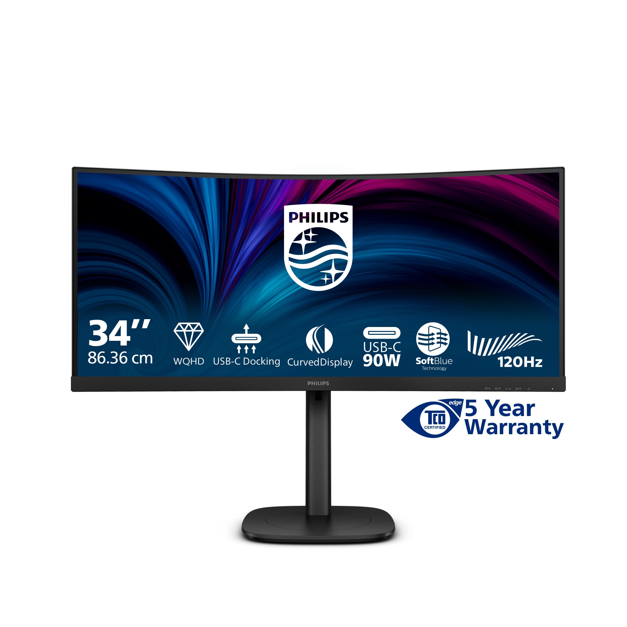 Ecran incurvé 34" Philips B-Line 34B2U3600C WQHD 120Hz (Noir)