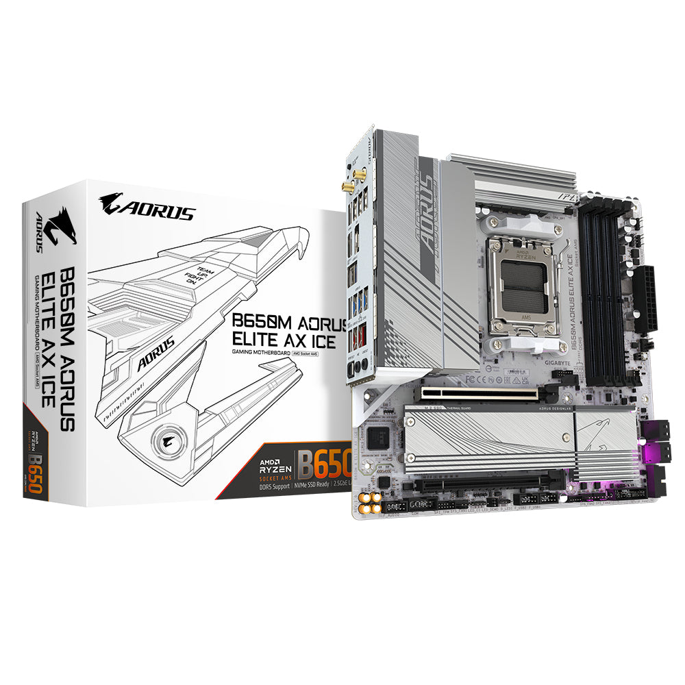 Carte Mère Gigabyte B650M AORUS ELITE AX ICE AMD B650 AMD AM5