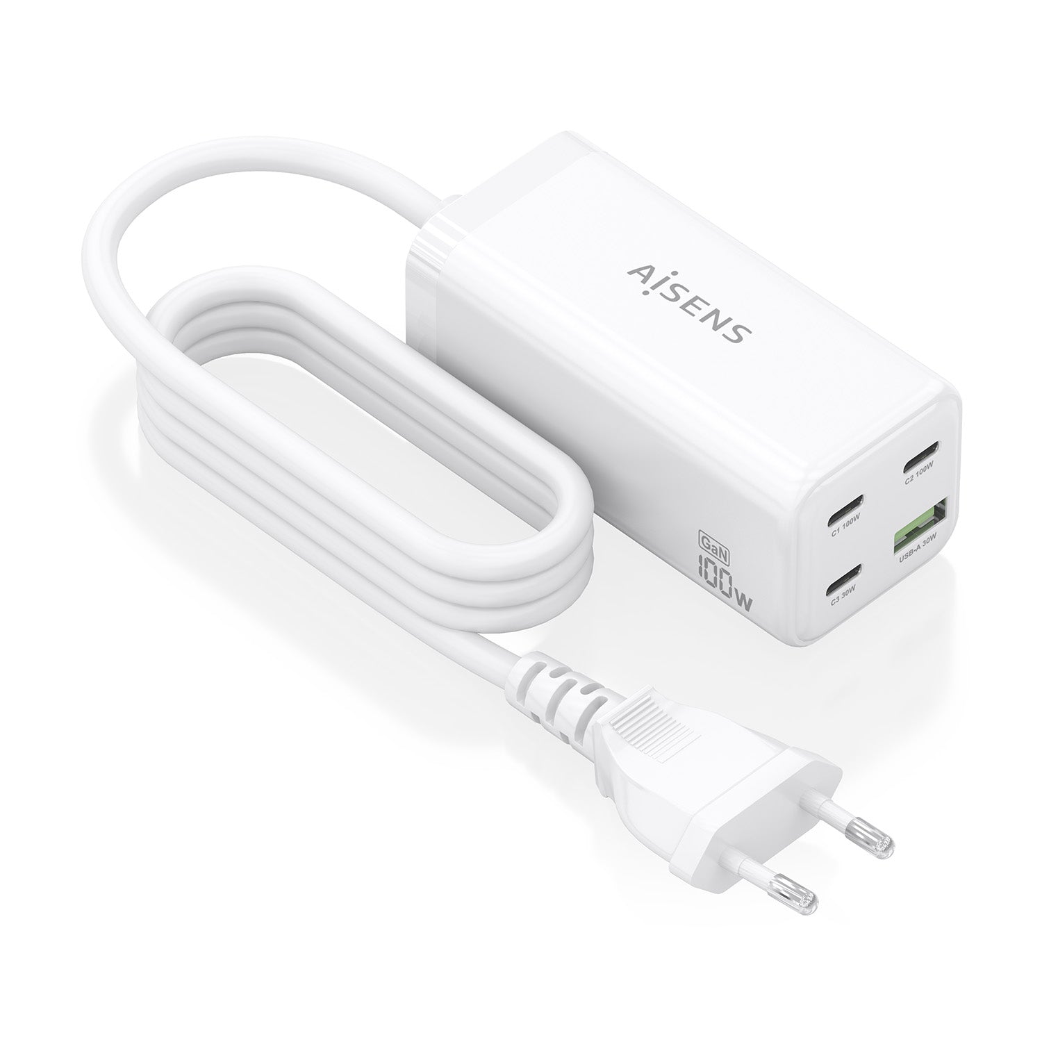Chargeur sans fil Aisens ASCH-100W4P053-W Blanc 100 W