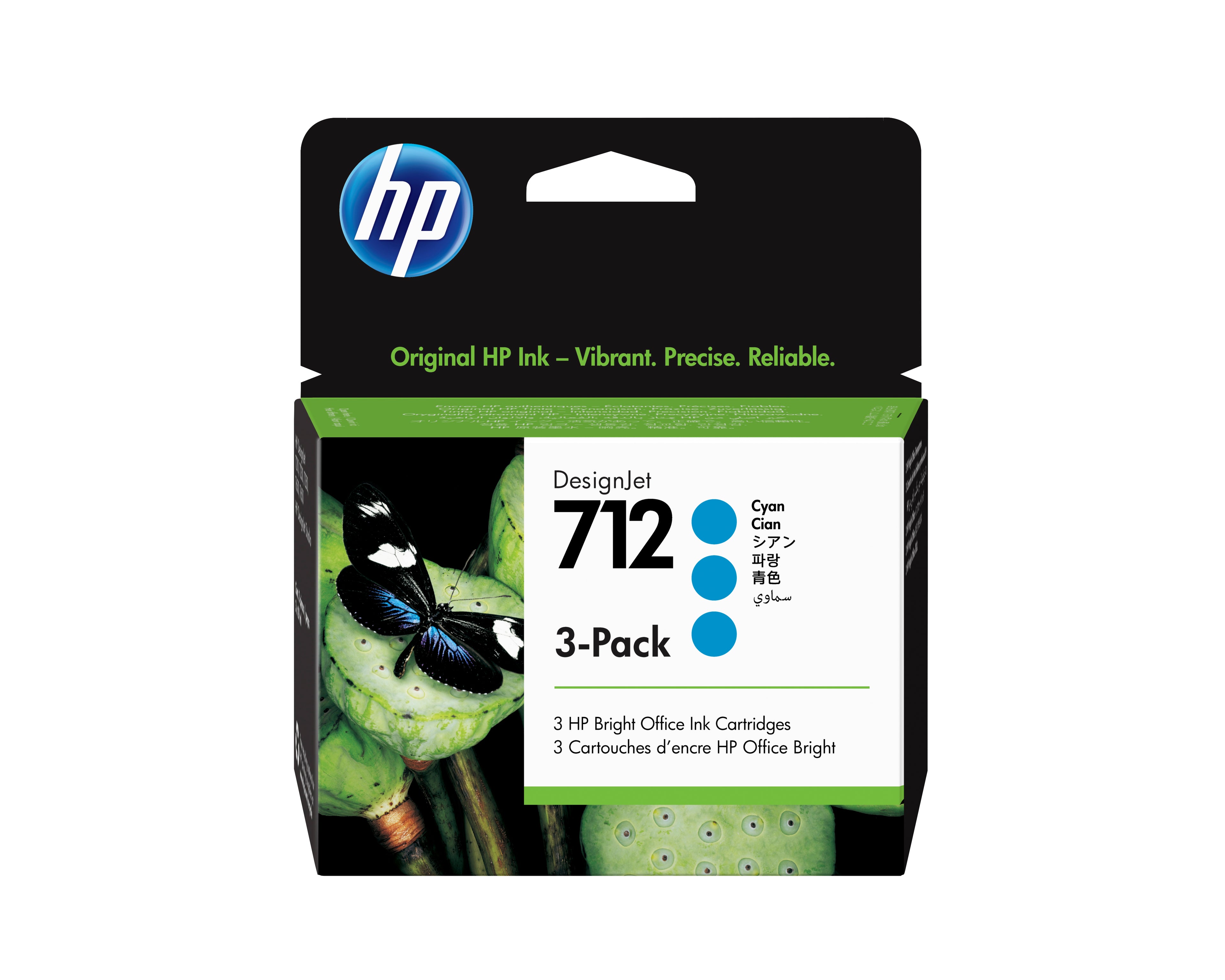 HP 712 - Pack de 3 - 29 ml - cyan - original - DesignJet - cartouche d'encre - pour DesignJet Studio, T210, T230, T250, T630, T650