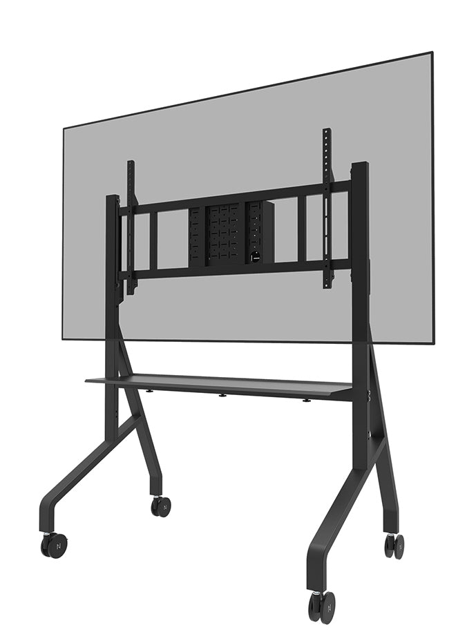 Neomounts FL50-575BL1 - Chariot - robuste - pour présentoir - support au sol - verrouillable - acier - noir - Taille d'écran : 65"-110"