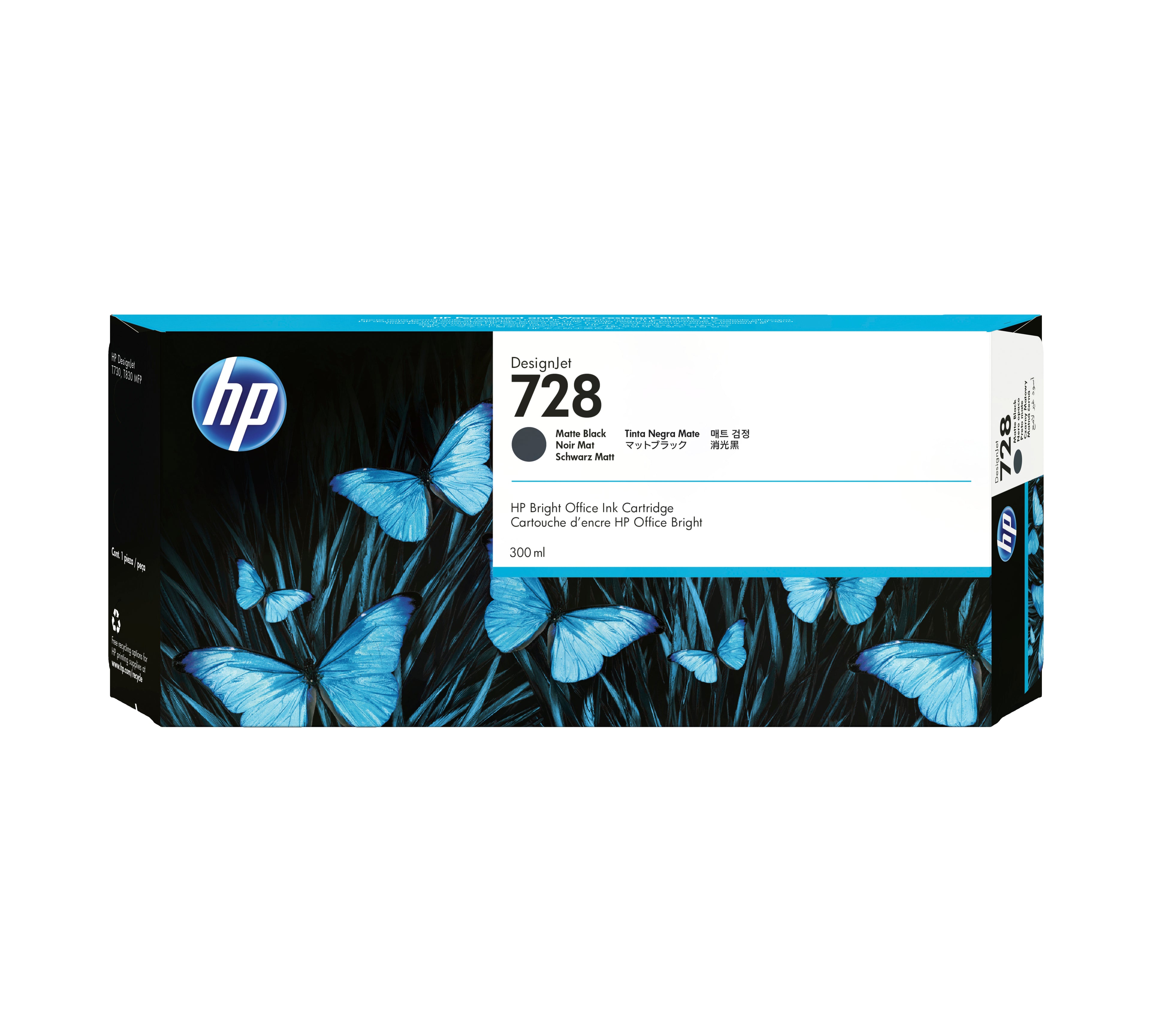 HP 728 - 300 ml - noir mat - original - DesignJet - cartouche d'encre - pour DesignJet T730, T830