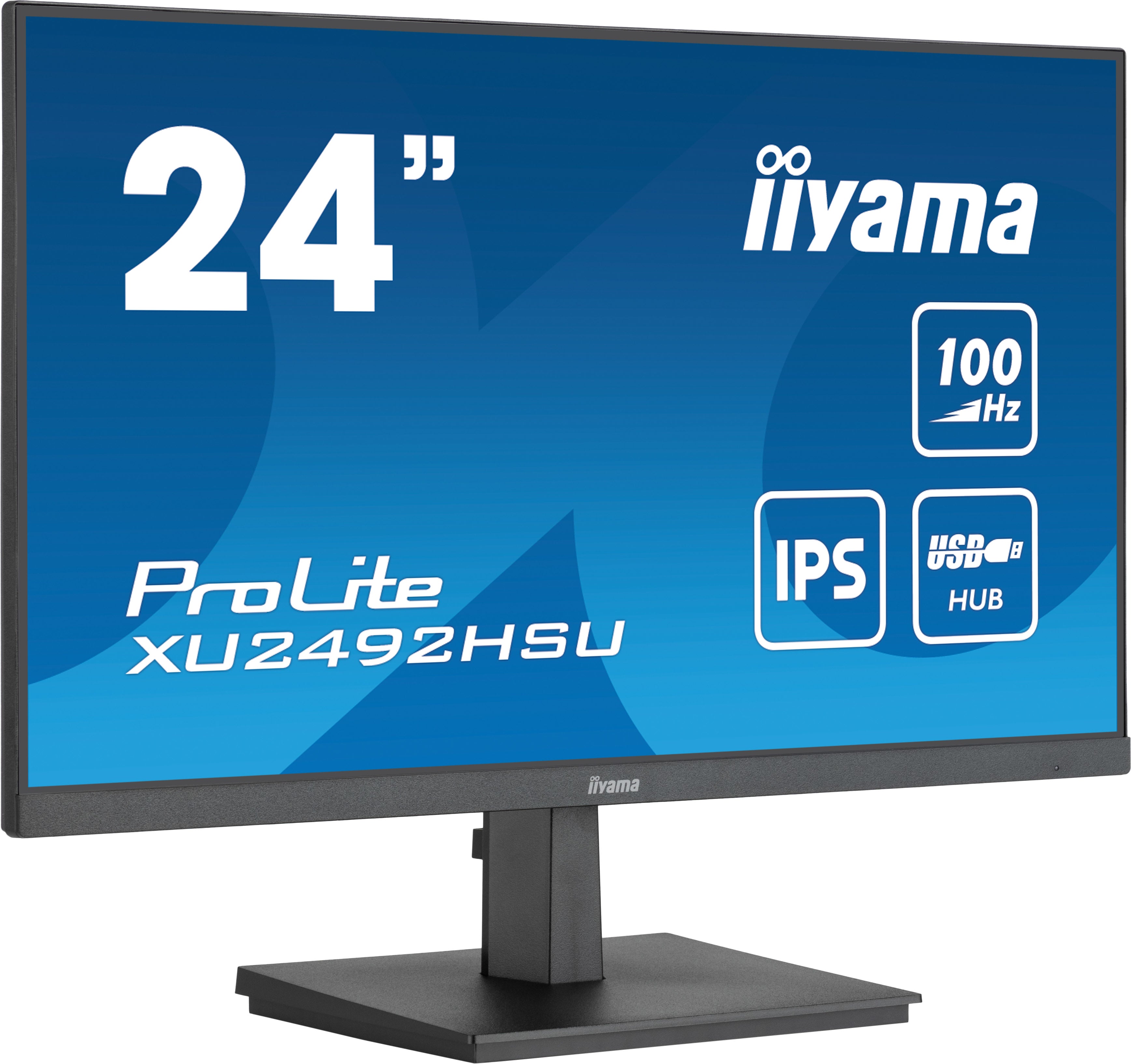 iiyama ProLite XU2492HSU-B6 - Écran LED - 24" (23.8" visualisable) - 1920 x 1080 Full HD (1080p) @ 100 Hz - IPS - 250 cd/m² - 1300:1 - 0.4 ms - HDMI, DisplayPort - haut-parleurs - noir mat