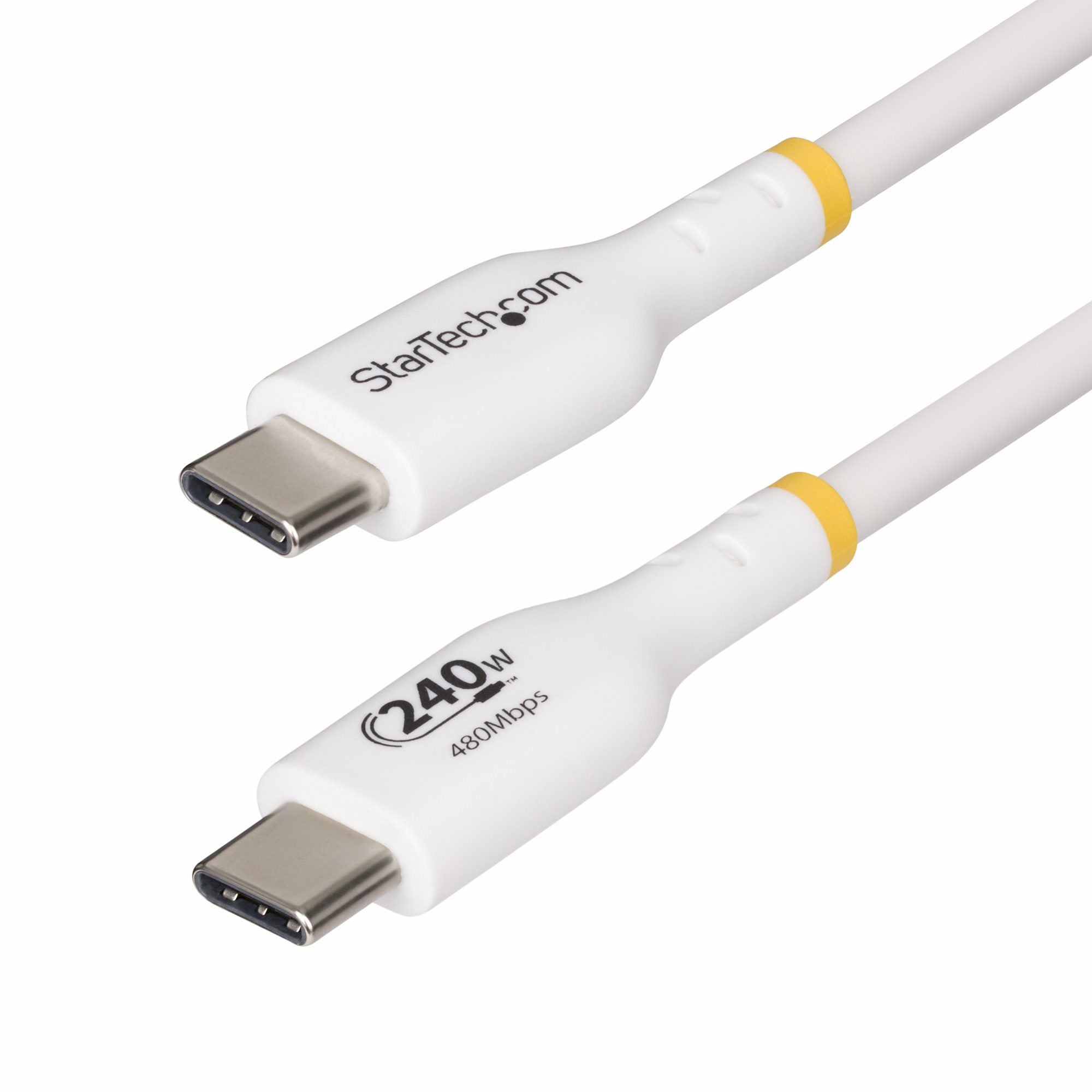 StarTech.com Câble de Charge USB-C de 1m, Cordon USB-C, USB-IF, 240W PD - Câble USB - 24 pin USB-C (M) pour 24 pin USB-C (M) - USB 2.0 - 48 V - 5 A - 1 m - sans halogène, passif, gamme de puissance étendue (EPR), Alimentation USB (240 W), support pour Pow