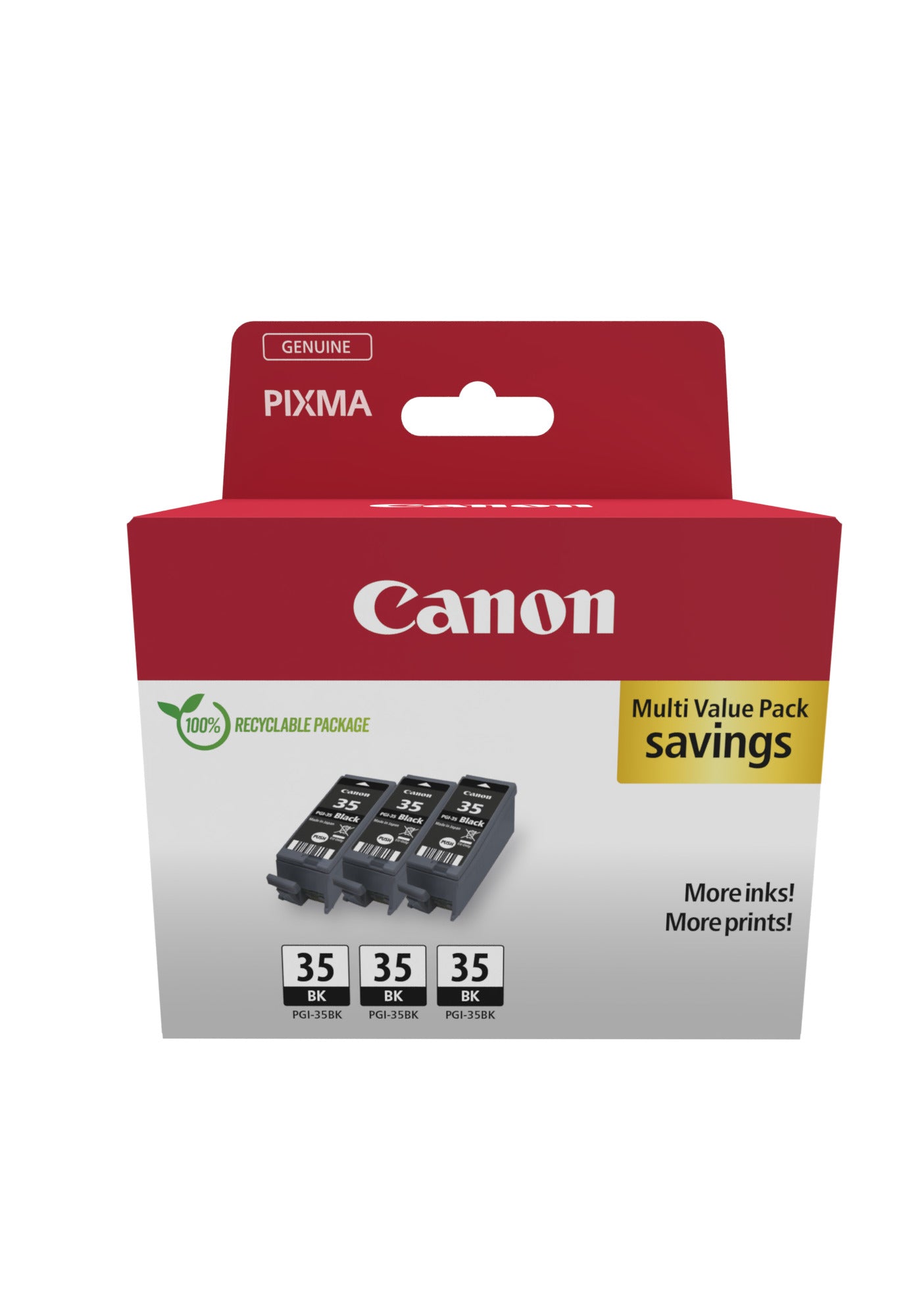 Canon PGI-35BK Triple Pack - Pack de 3 - 9.3 ml - noir - original - réservoir d'encre - pour PIXMA iP100 with battery, iP110, TR150, TR150 with Battery Pack, RC-IP100