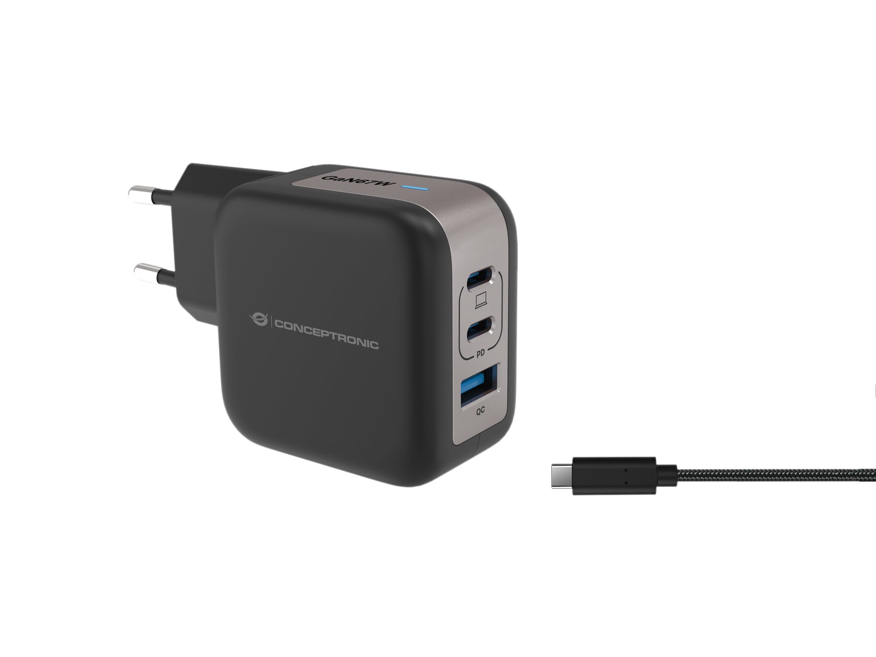 Chargeur mural Conceptronic 120550703101 Noir 67 W