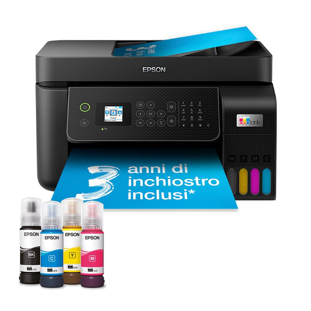 Epson EcoTank ET-4800 - Imprimante multifonctions - couleur - jet d'encre - rechargeable - A4 (support) - jusqu'à 10 ppm (impression) - 100 feuilles - 33.6 Kbits/s - USB, LAN, Wi-Fi - noir