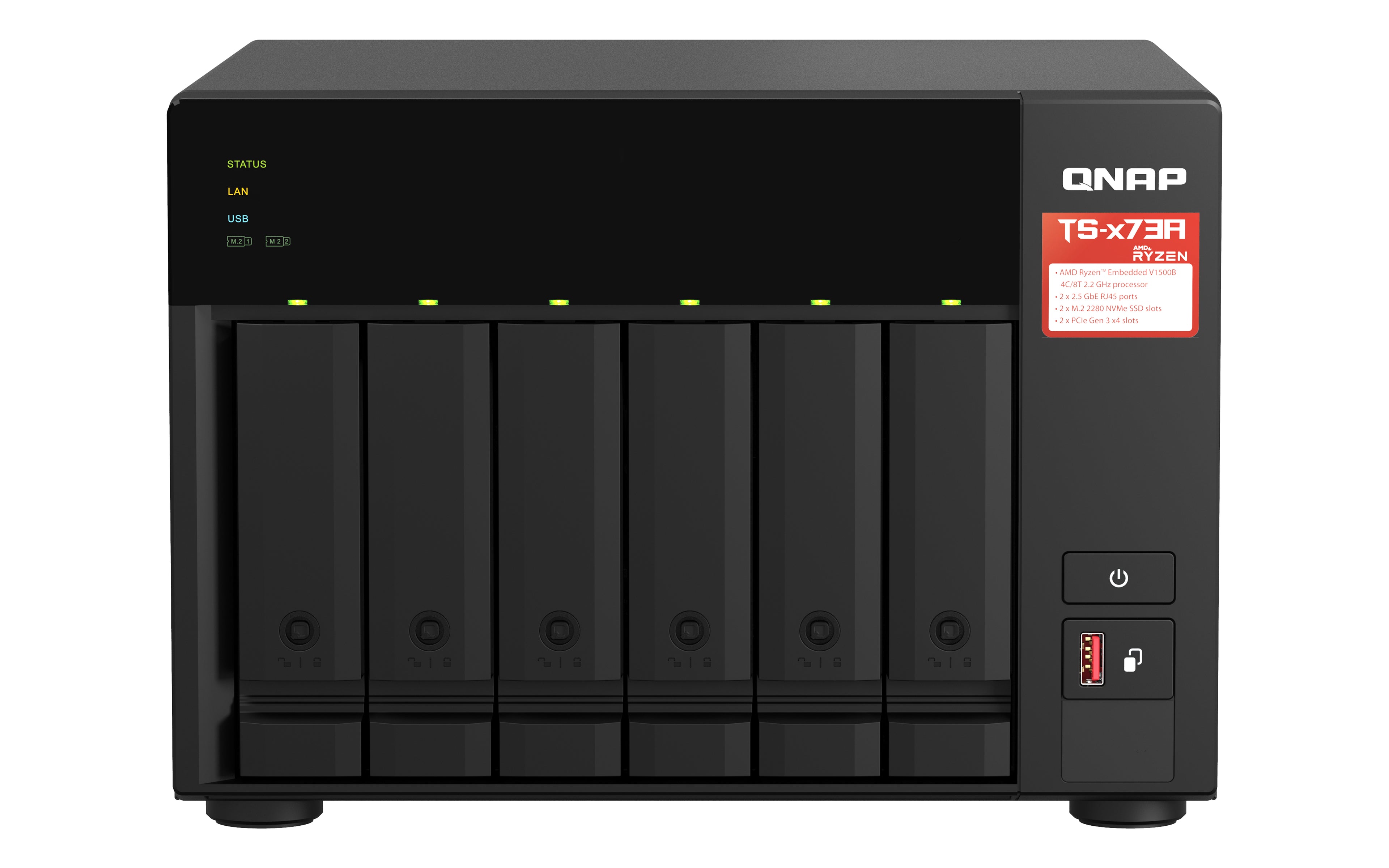 QNAP TS-673A - Serveur NAS - 6 Baies - SATA 6Gb/s - RAM 8 Go - Gigabit Ethernet / 2.5 Gigabit Ethernet