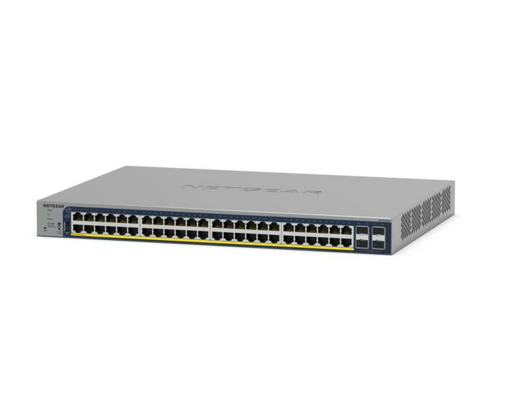 NETGEAR Smart GS728TP - Commutateur - L3 Lite - intelligent - 16 x 10/100/1000 (PoE) + 8 x 10/100/1000 (PoE+) + 4 x SFP - Montable sur rack - PoE+ (192 W)