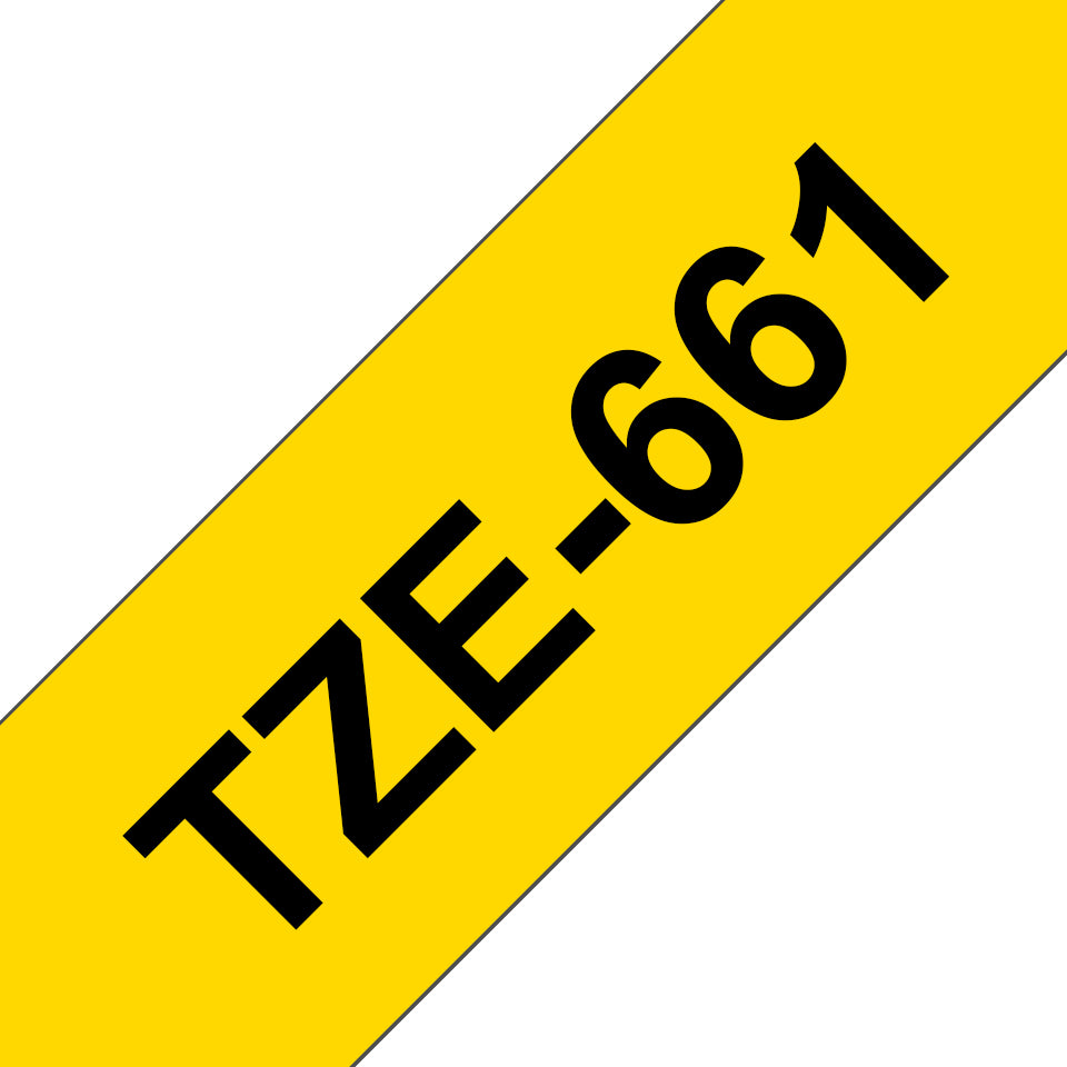 Brother TZe-661 - Auto-adhésif - noir sur jaune - Rouleau (3,6 cm x 8 m) 1 cassette(s) ruban laminé - pour Brother PT-P950, P-Touch PT-3600, 9200, 9500, 9600, 9700, 9800, D800, E800, P900, P950