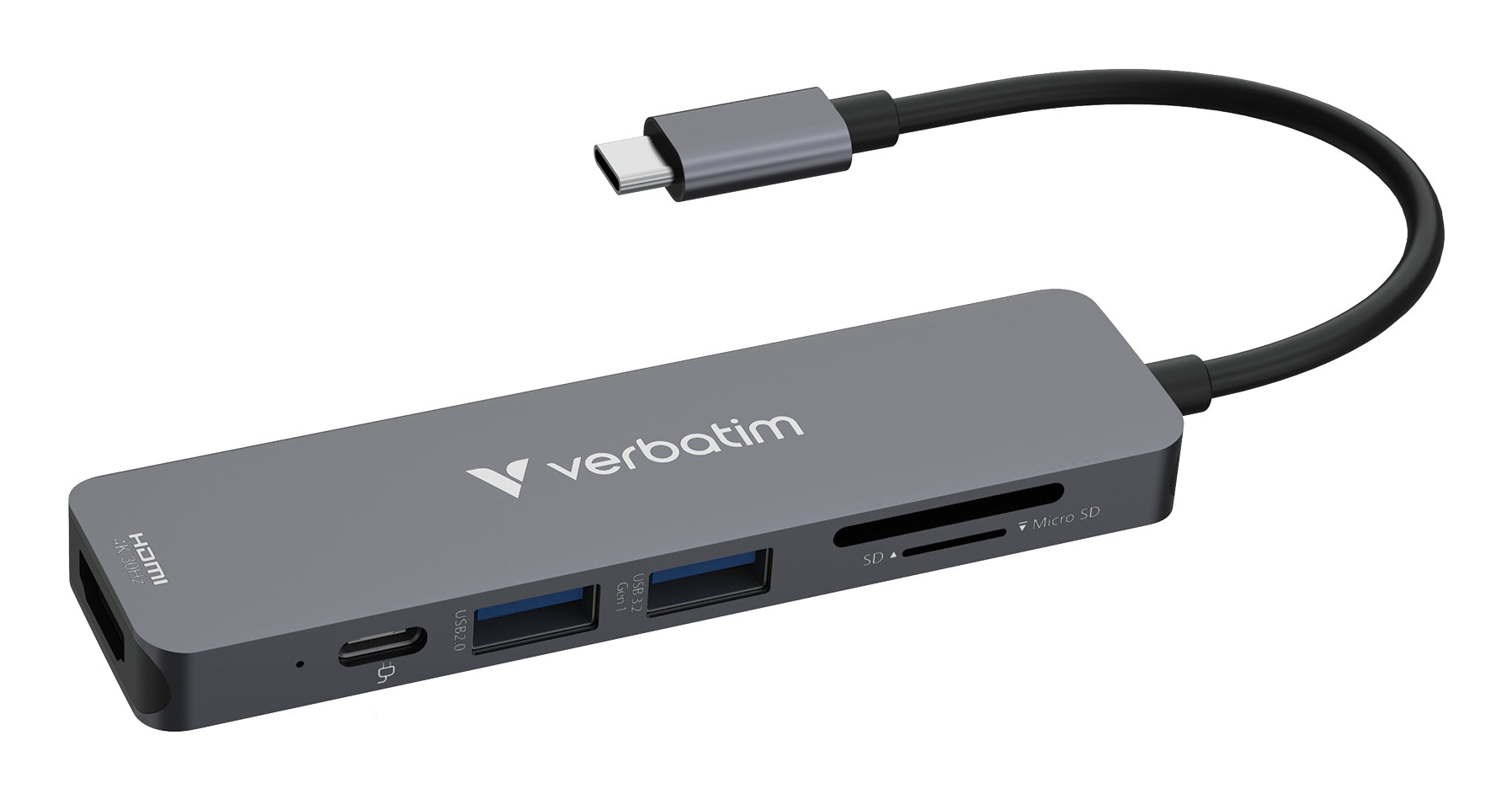 Hub USB-C 3.2 Verbatim Essentials - 6 ports (Gris)