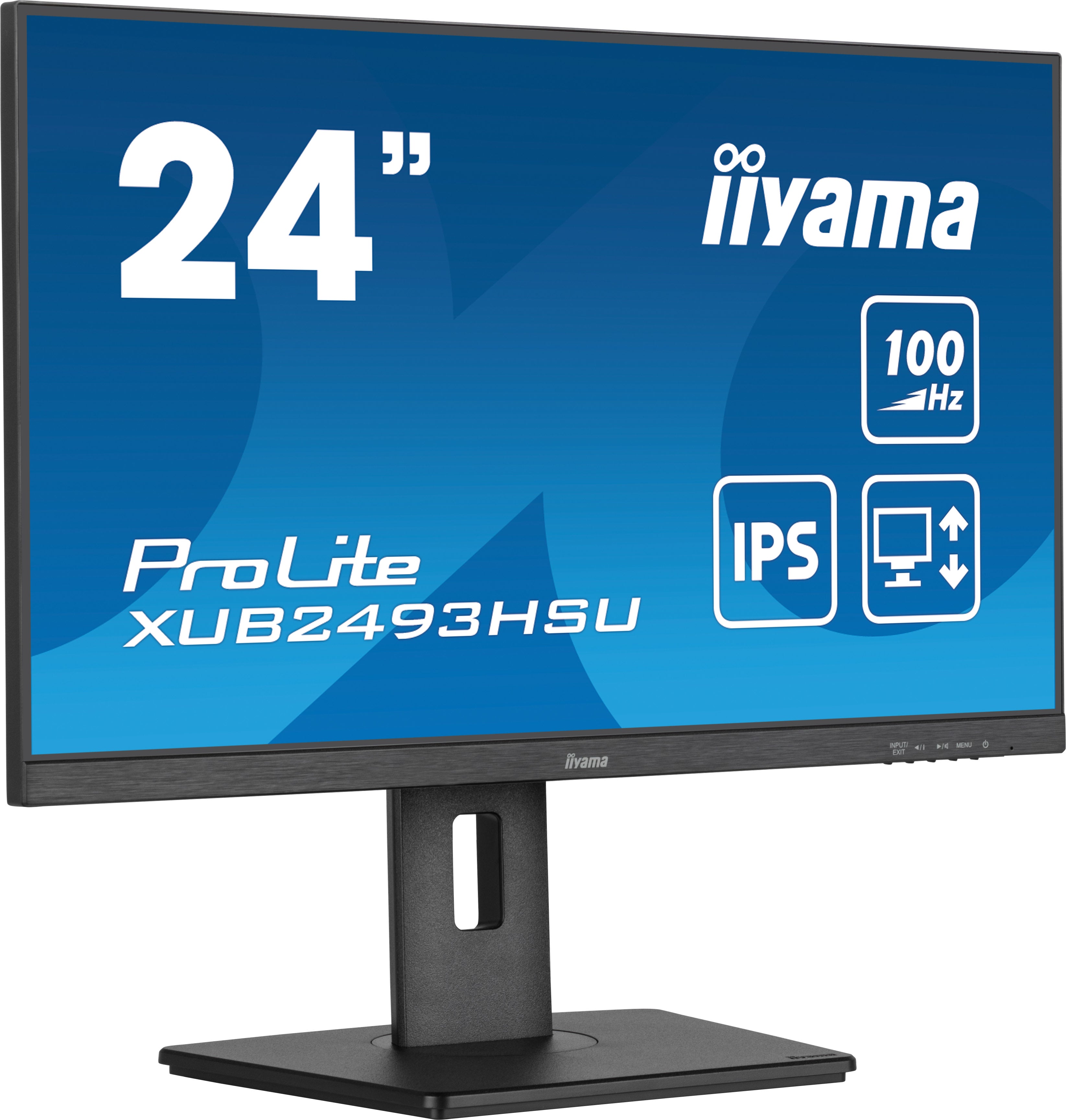 iiyama ProLite XUB2493HSU-B7 - Écran LED - 24" - 1920 x 1080 Full HD (1080p) @ 100 Hz - IPS - 250 cd/m² - 1300:1 - 1 ms - HDMI, DisplayPort - haut-parleurs - noir mat