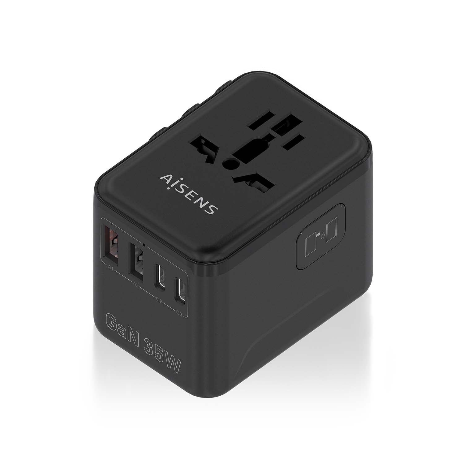 Chargeur mural Aisens ASPS-2A3C09-BK 35 W Noir