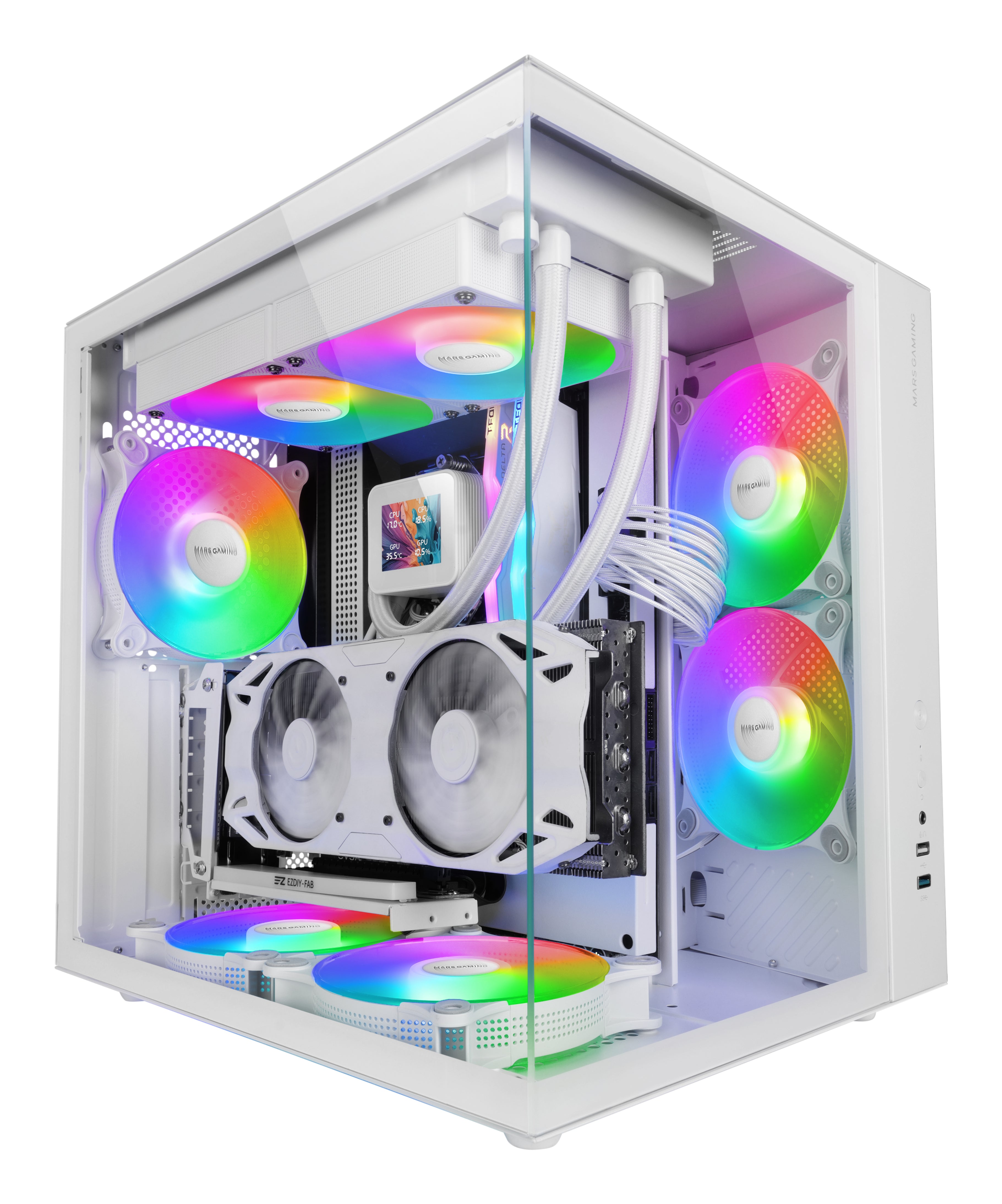Boîtier ATX semi-tour Mars Gaming MCVONEW Blanc